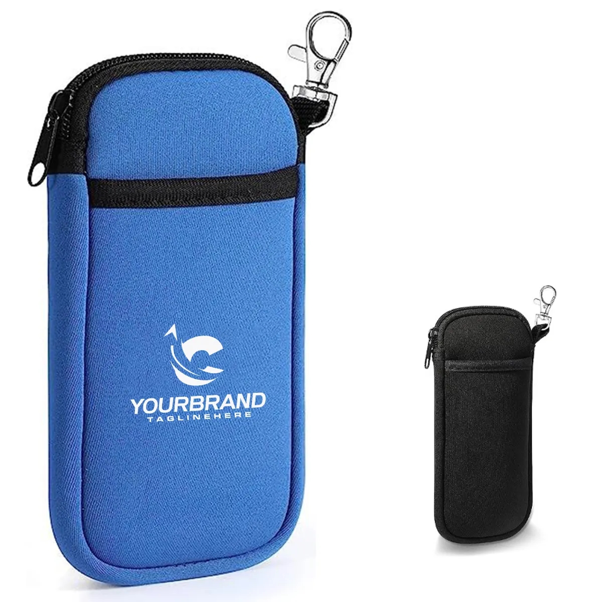 Portable Neoprene Cell Phone Storage Pouch with Keychain 2