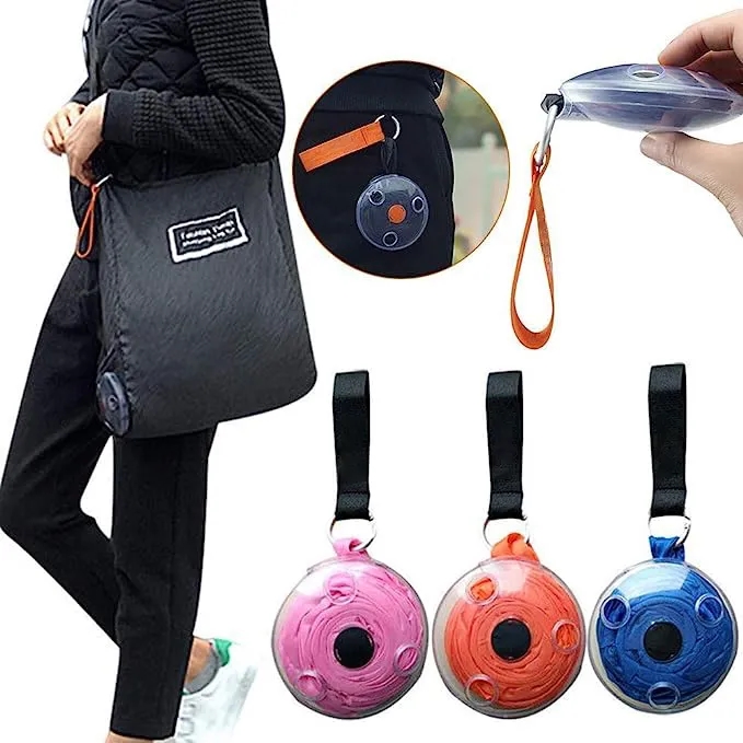 Portable reusable foldable Roll-up shopping crossbody bag 8