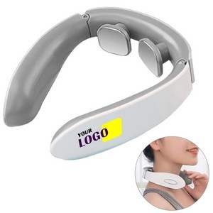 White Electric Pulse Neck Massager With Magnetic Electrode Pads 14