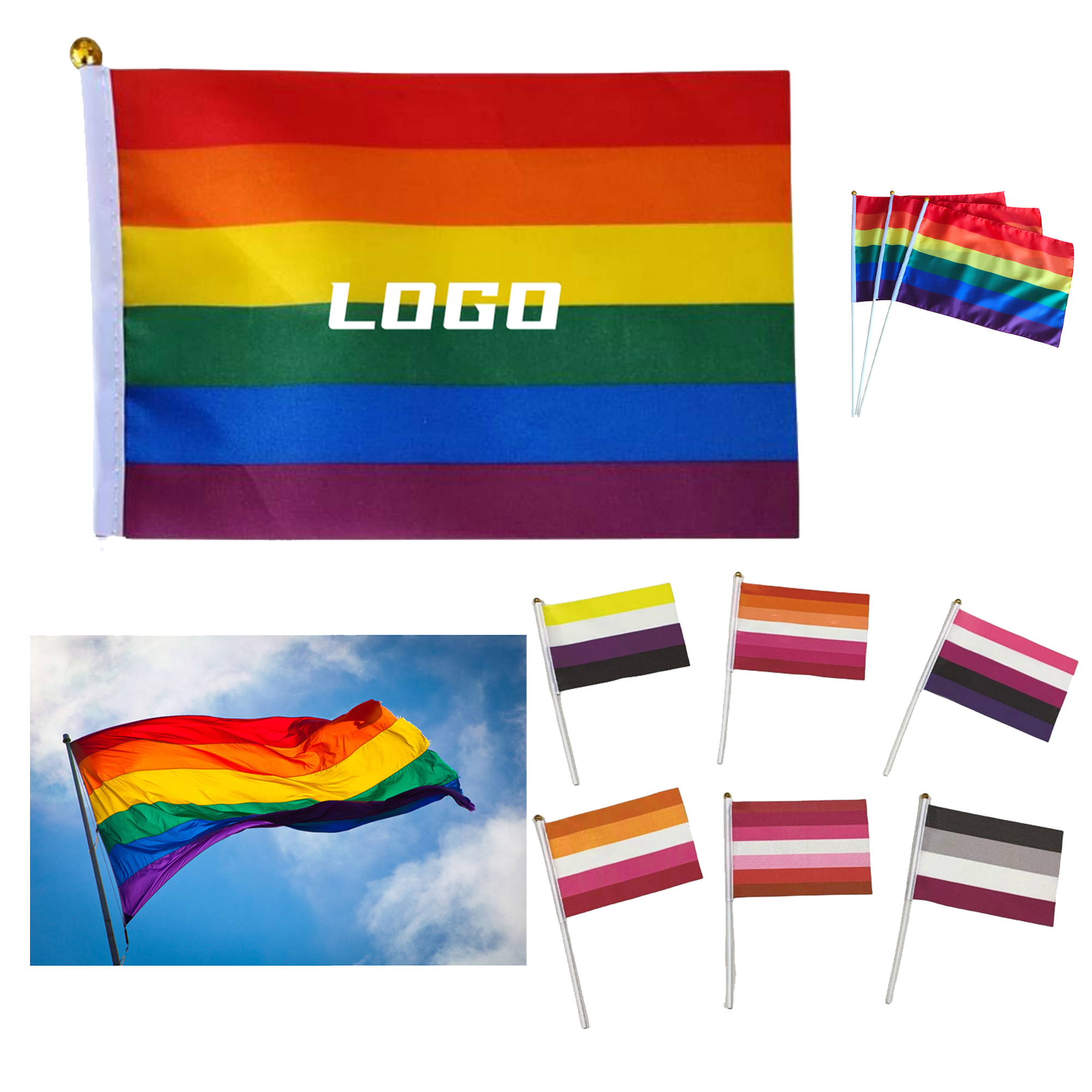 Custom Pride Flag ?C Add Your Logo 2