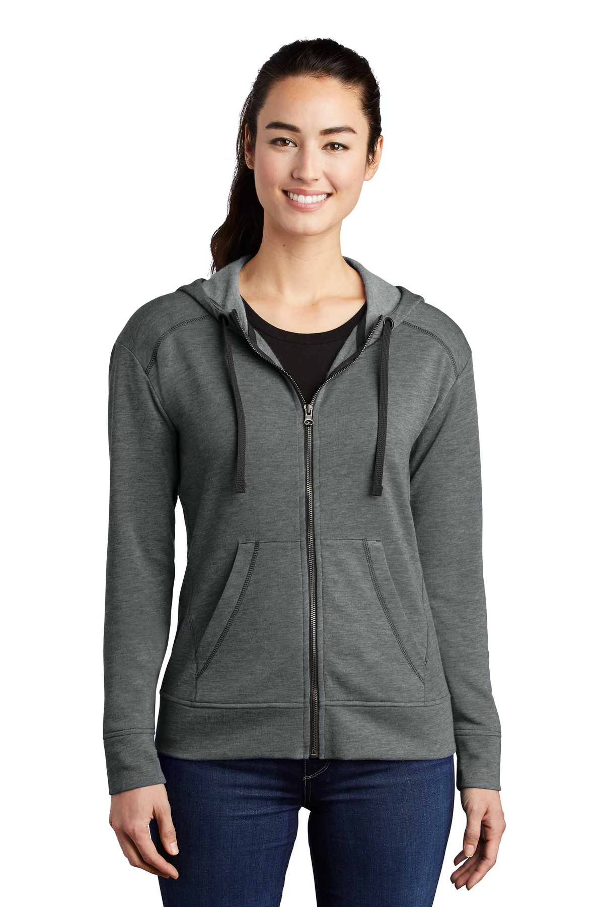 Sport-Tek Women's PosiCharge Tri-Blend Wicking Fleece Full-Zip Hooded Jacket LST293 23