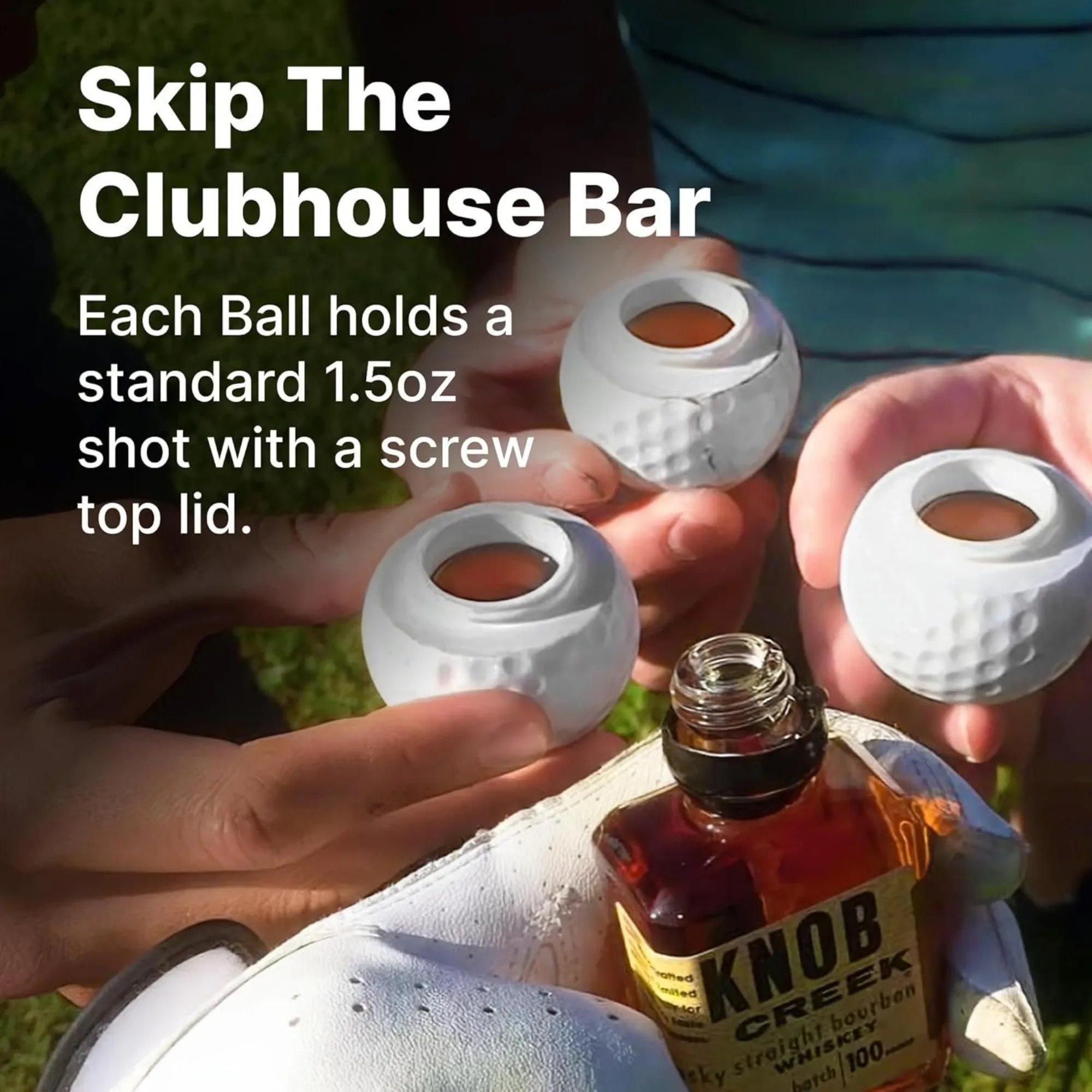 1.5oz Golf Ball Shaped Shot Bottle 2