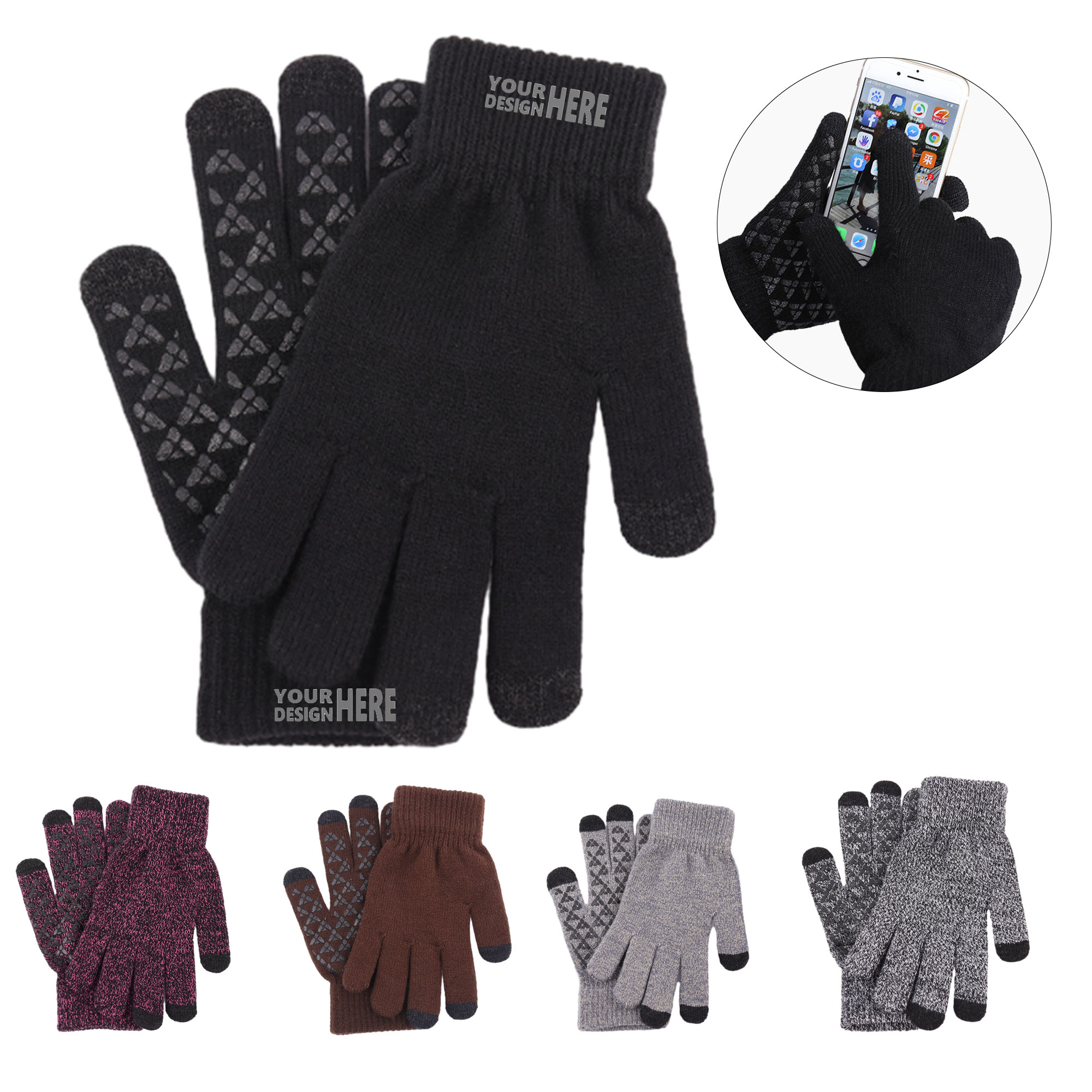 Customizable Touchscreen Knitted Gloves 2
