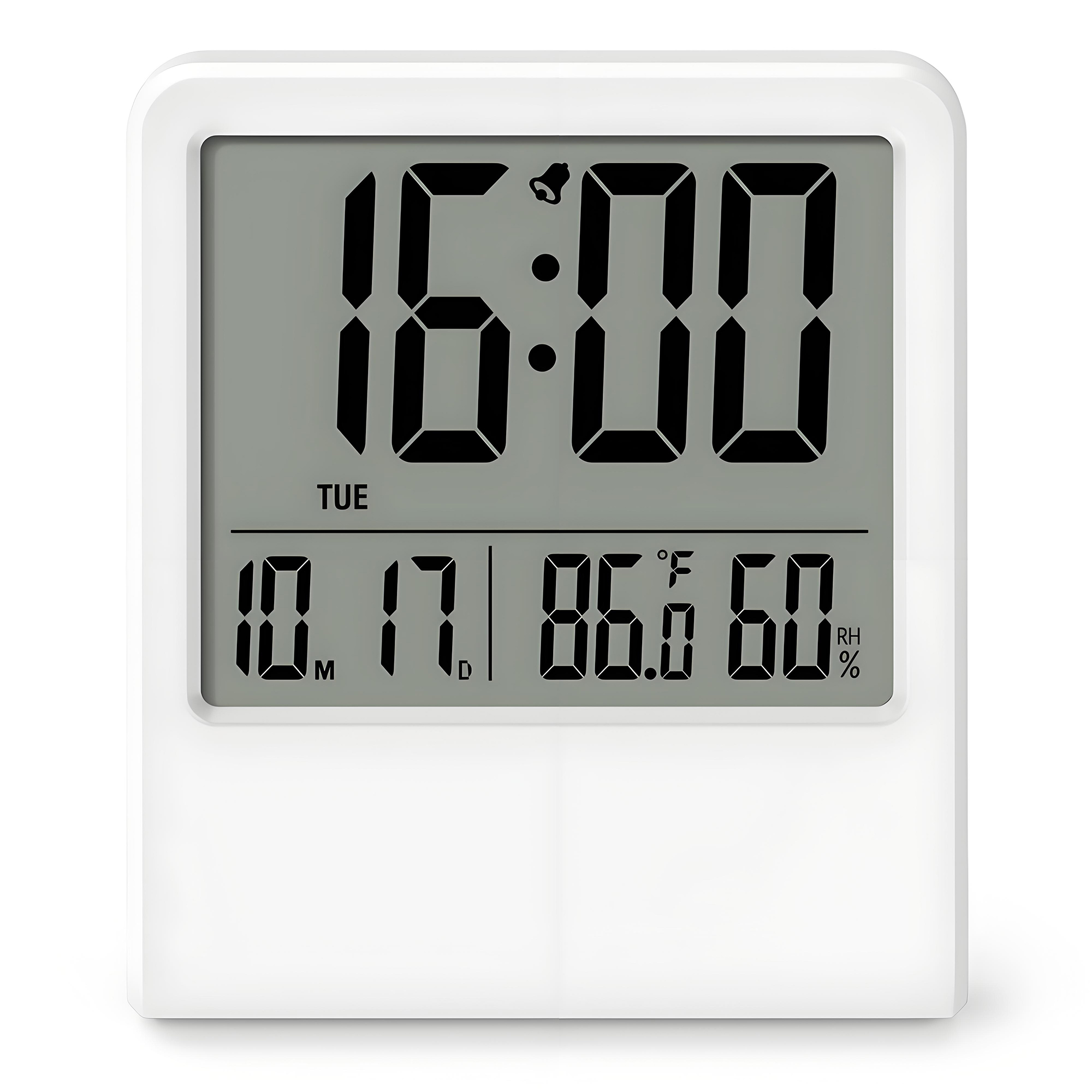Ultra-Thin Indoor Digital Thermometer with Humidity Display, Magnetic Stand, Date, Time, Weekday. 4