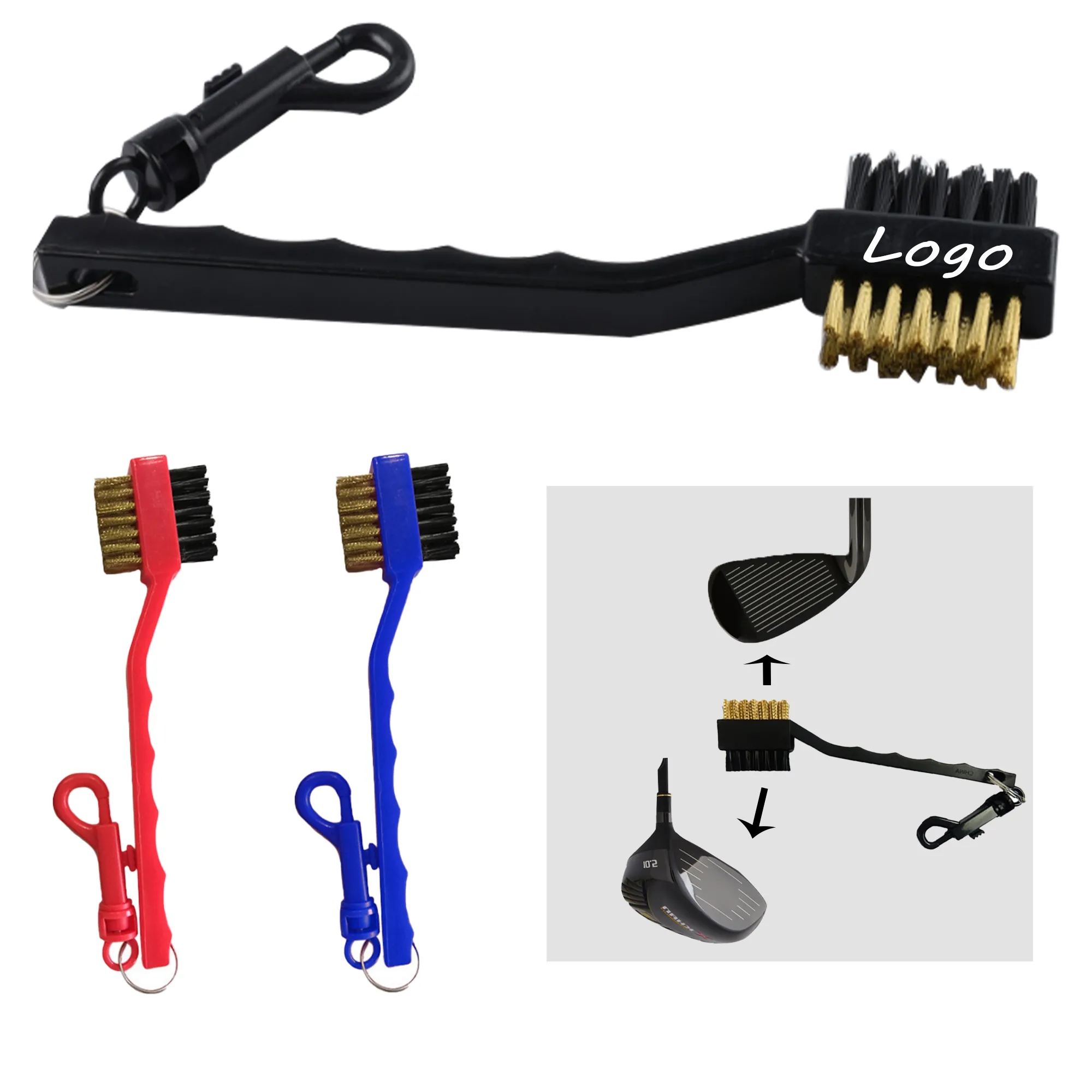 Golf Brush - Dual Bristle Groove Cleaner 1