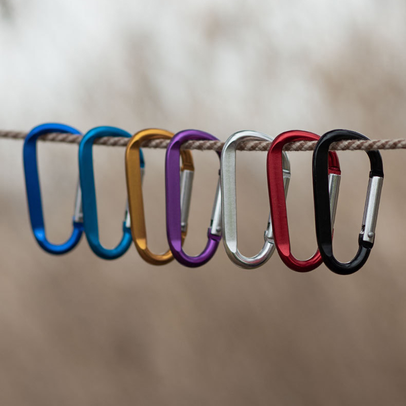 Aluminum D Ring Carabiners Spring Clips Hook 17