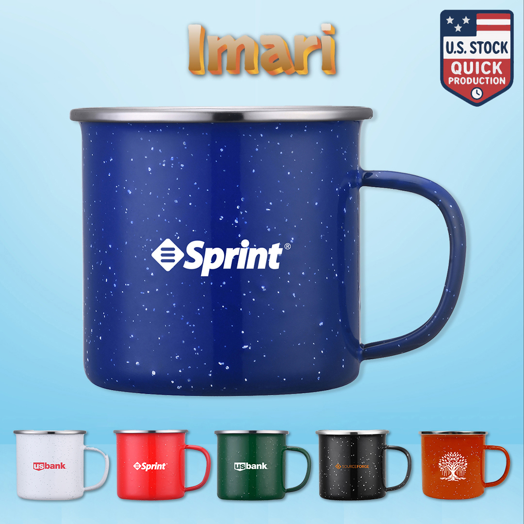 Imari 16oz Speckled Enamel Mug with Stainless Steel Rim 11