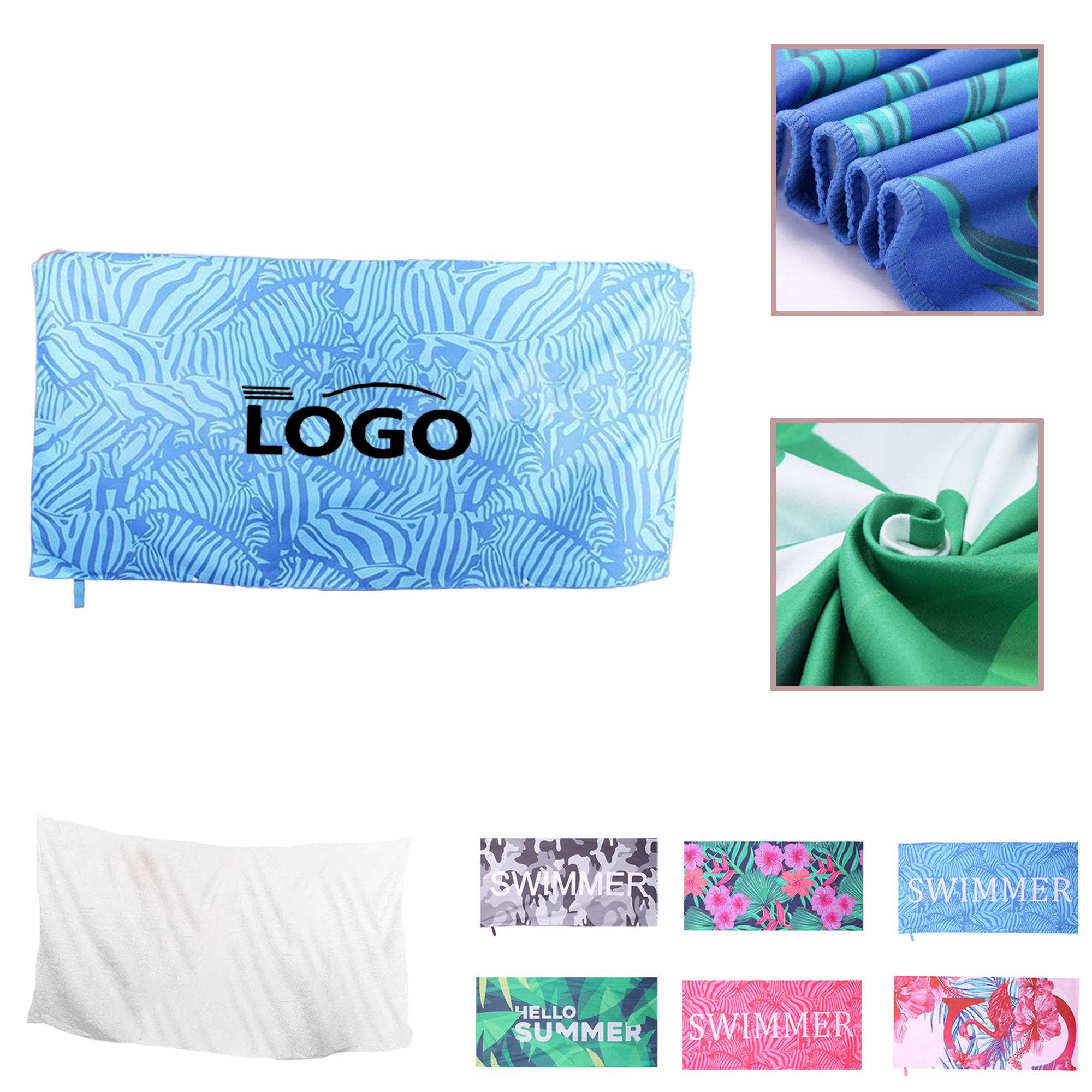 MOQ50 Custom Quick-Dry Microfiber Beach Towels 6