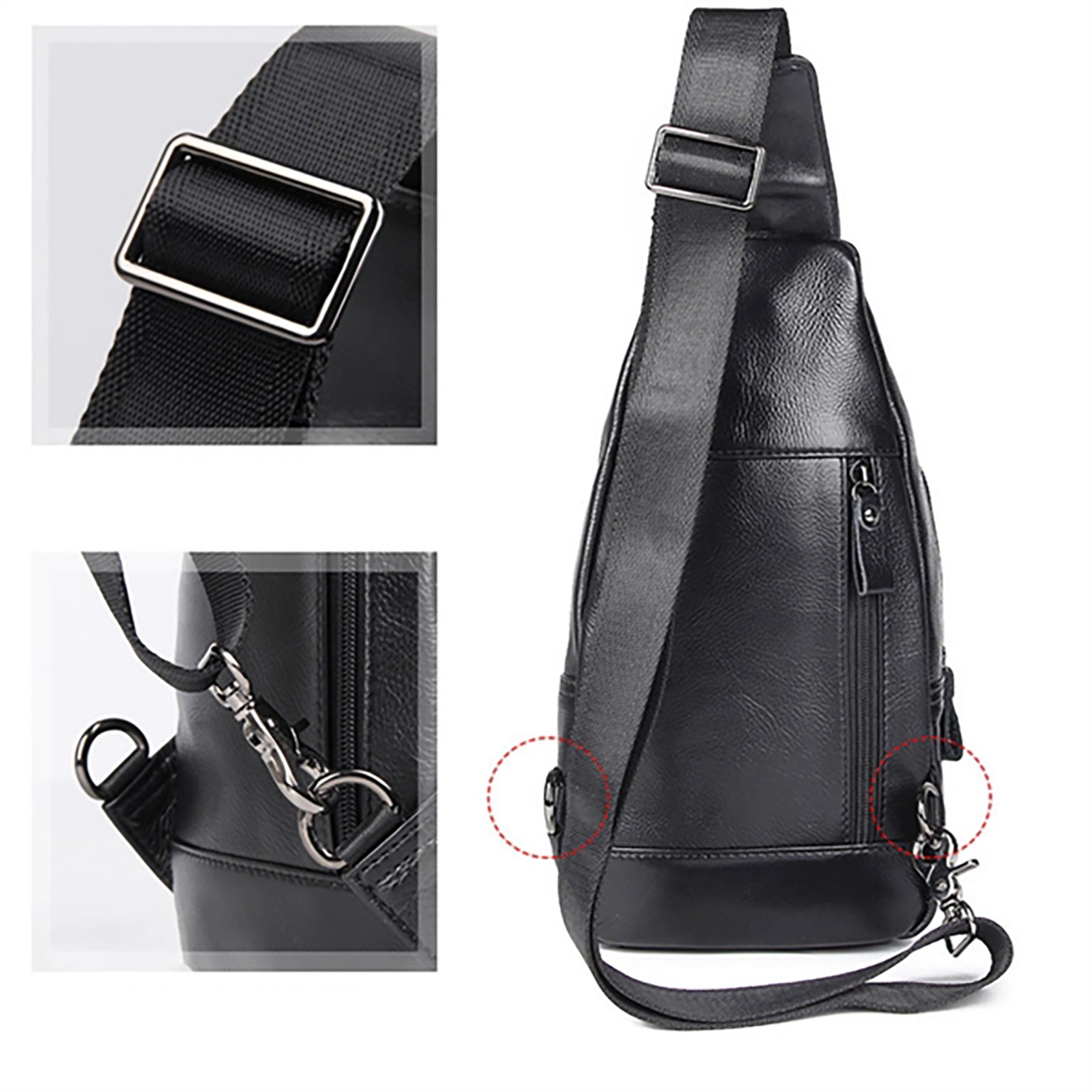 Vintage Leather Cross Body Chest Bag 3