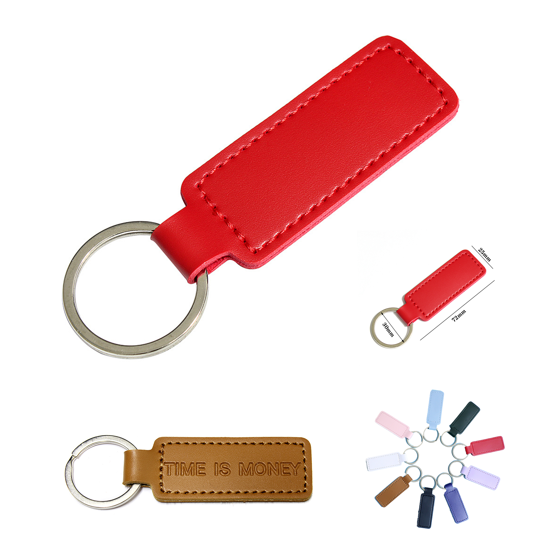 Heavy Duty PU Leather Car Keychain 3