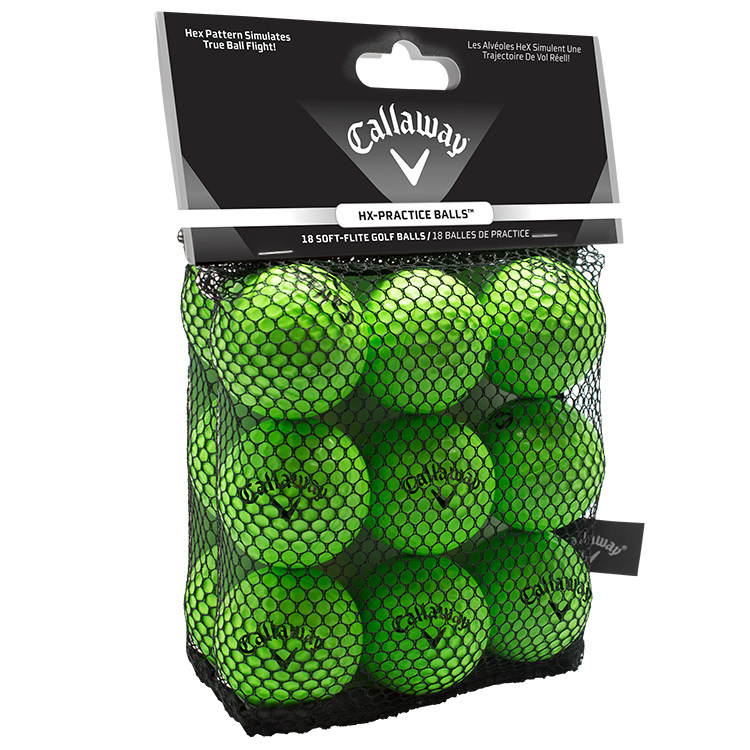 Callaway HX Soft Flight Practice Golf Balls -18-PACK (Green) 1