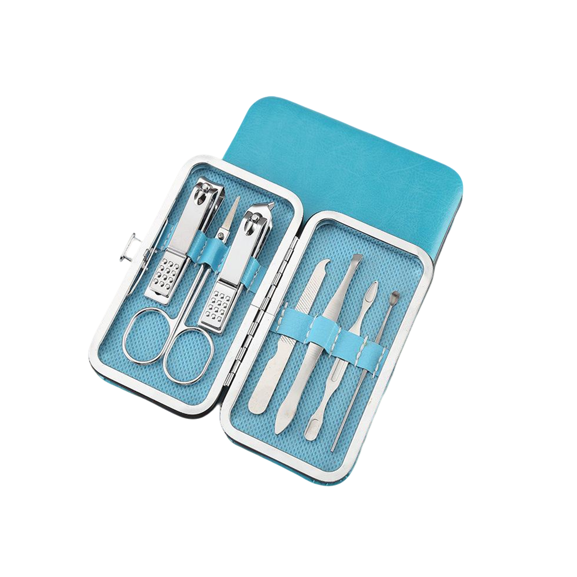 Stainless Steel Seven Piece Manicure Kit With Leather Case 5