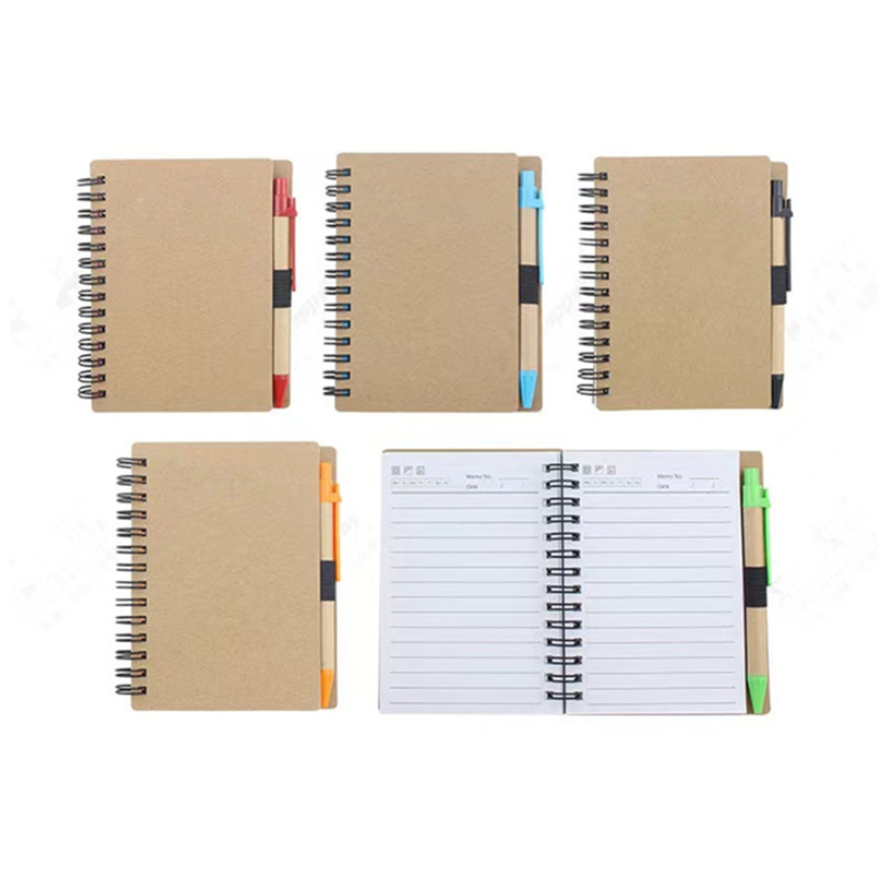 Kraft Paper Spiral Notebook With Pen 2