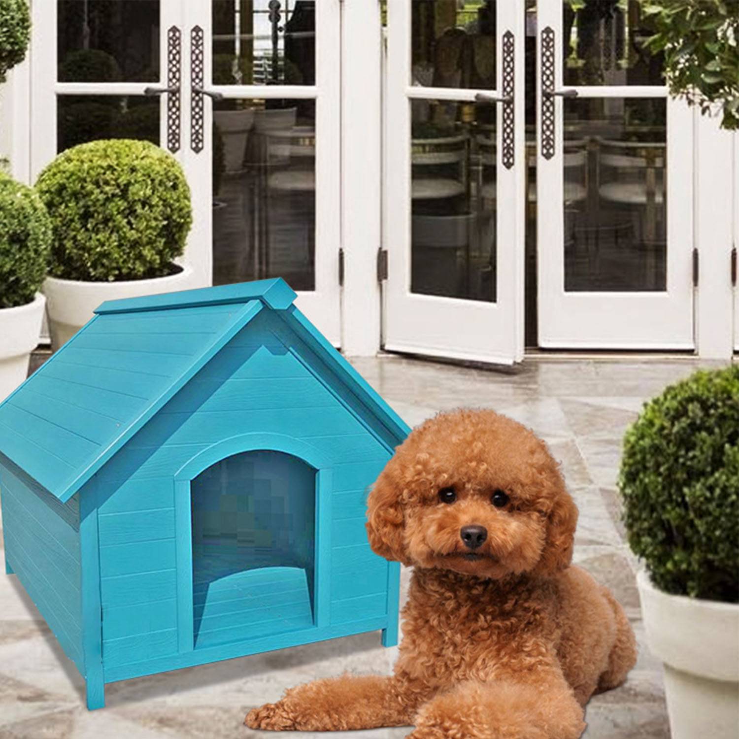 Imitative Wood Outdoor rainproof and sunproof pet house 6