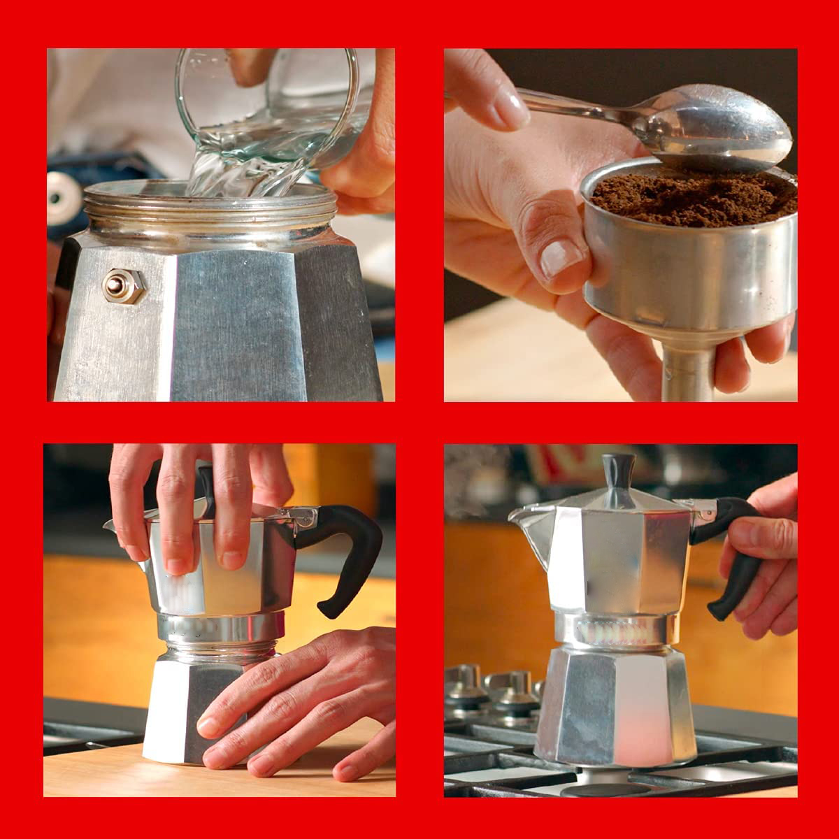 The Perfect Stove Top Aluminum Espresso Coffee Maker---6 Cups 4