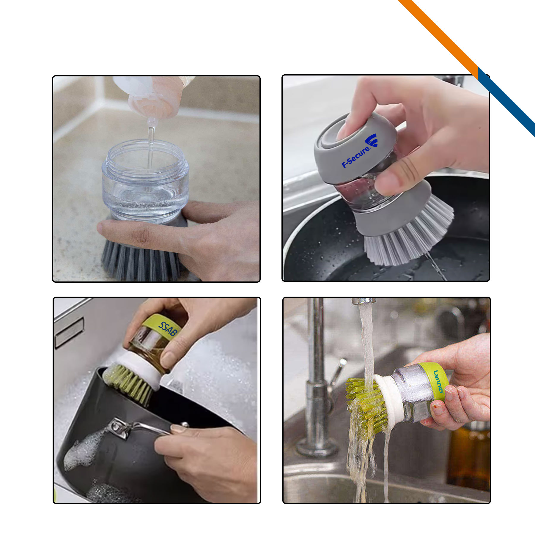 WashPop 2in1 Dish Soap Dispenser Pot Brush 3