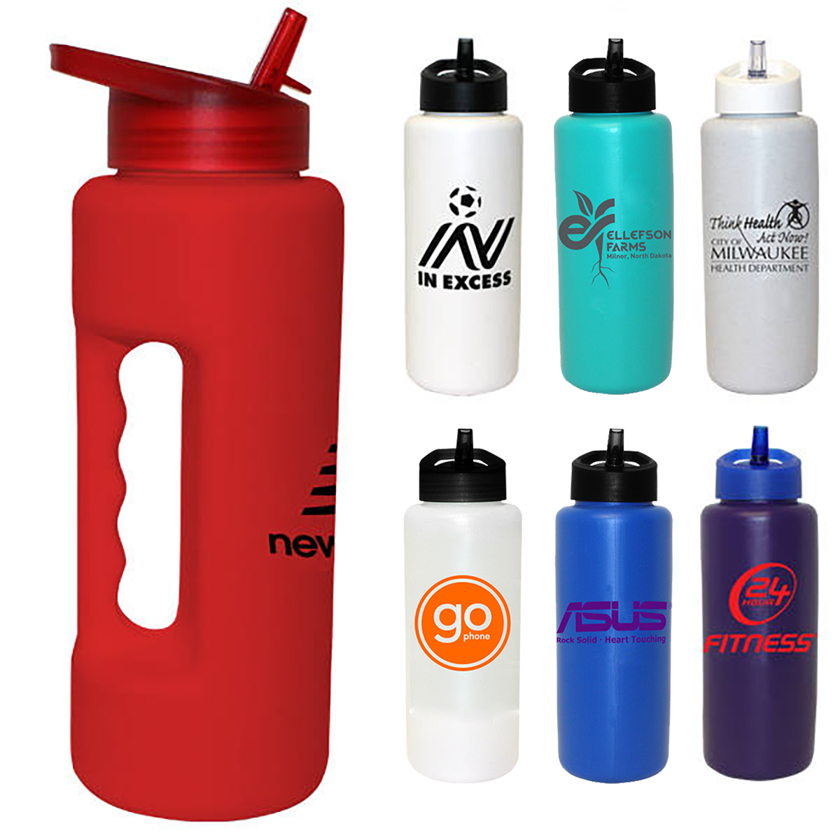 32 oz. Grip Bottle with Straw Cap Lid 6