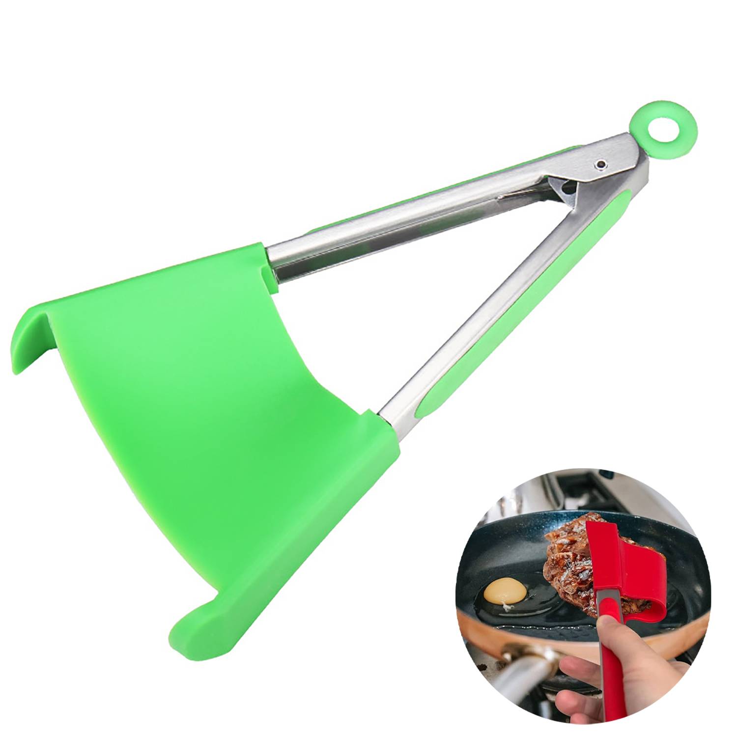 2 in 1 Kitchen Non-Stick Spatula & Tongs 5