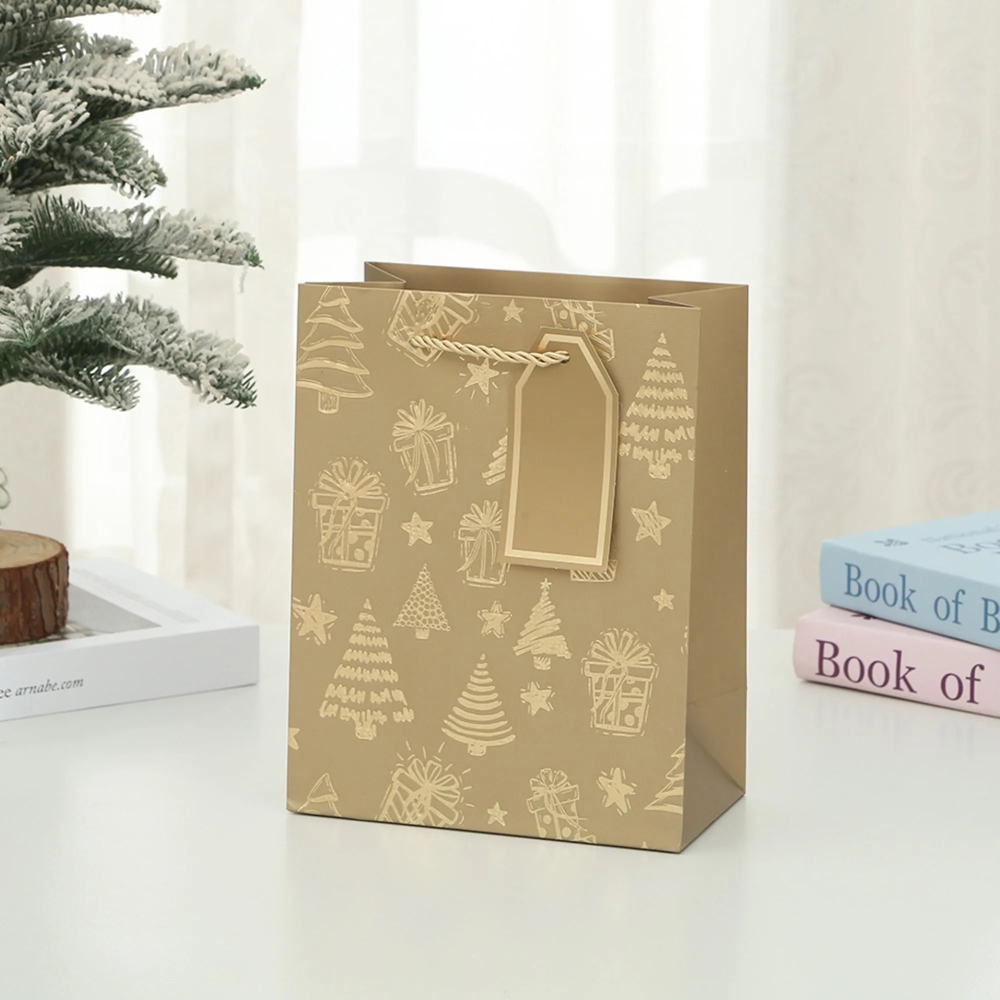 Christmas Gift Bag - Gold Foil Stamping Craft For Gifting 3