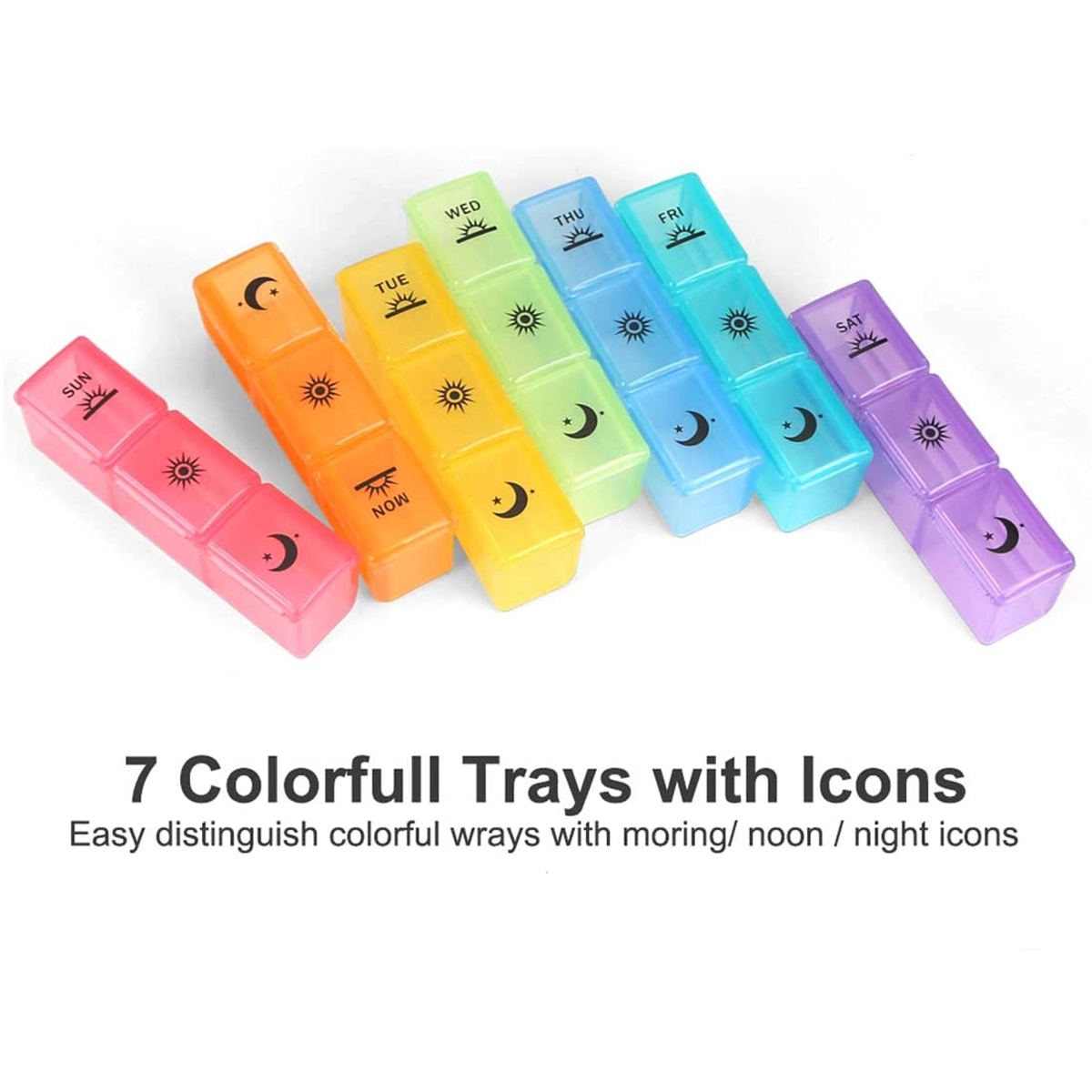 Weekly 3-Times-A-Day 7 days Pill Box Portable Compartments 1
