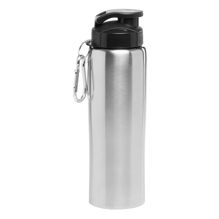 Stainless Steel Sports Water Bottle - with Carabiner, 27 oz. 3