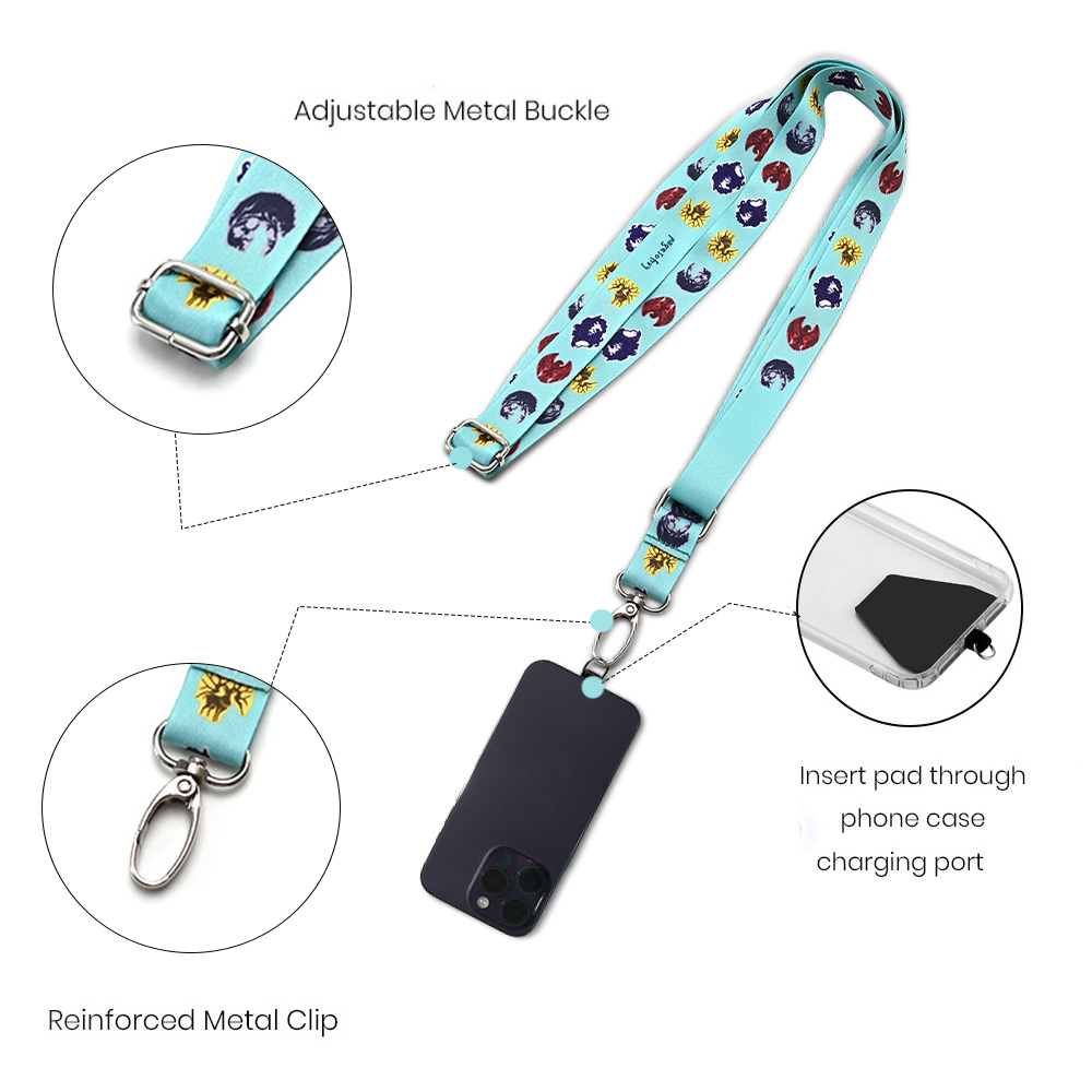 1/2" Polyester Adjustable Cell Phone Lanyard 4