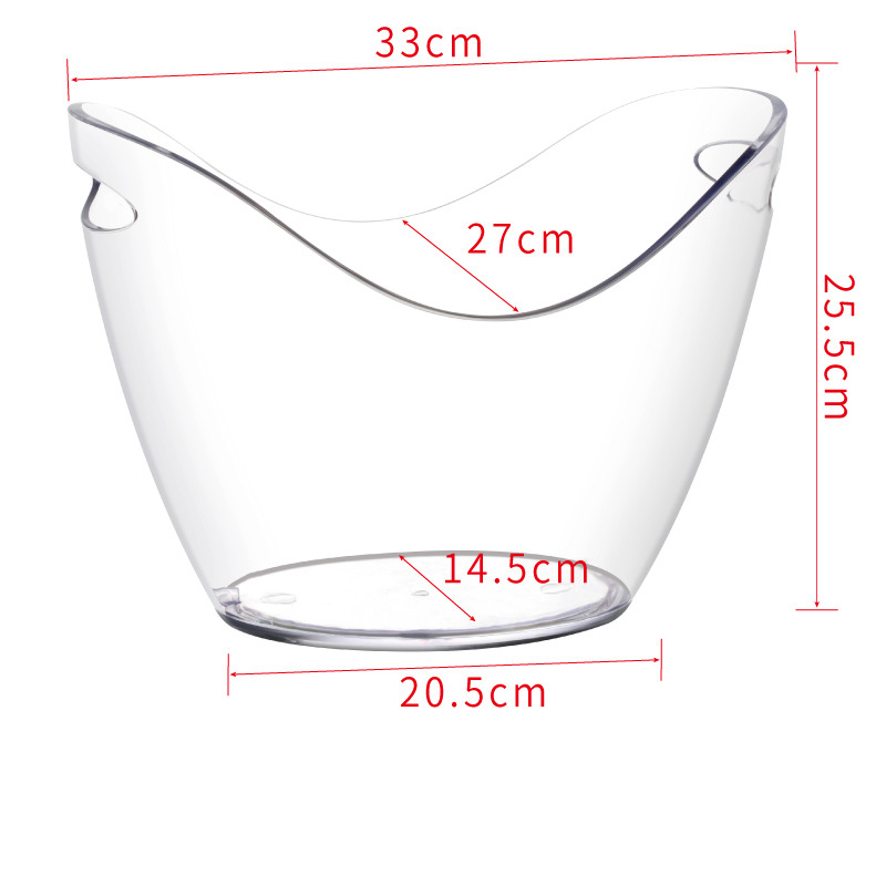 8L Clear Plastic Ice Bucket for Wine Champagne or Beer Bottles 2