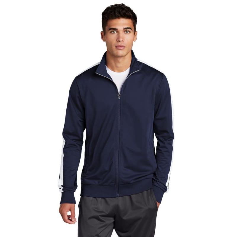 Sport-Tek Tricot Sleeve Stripe Track Jacket. 3