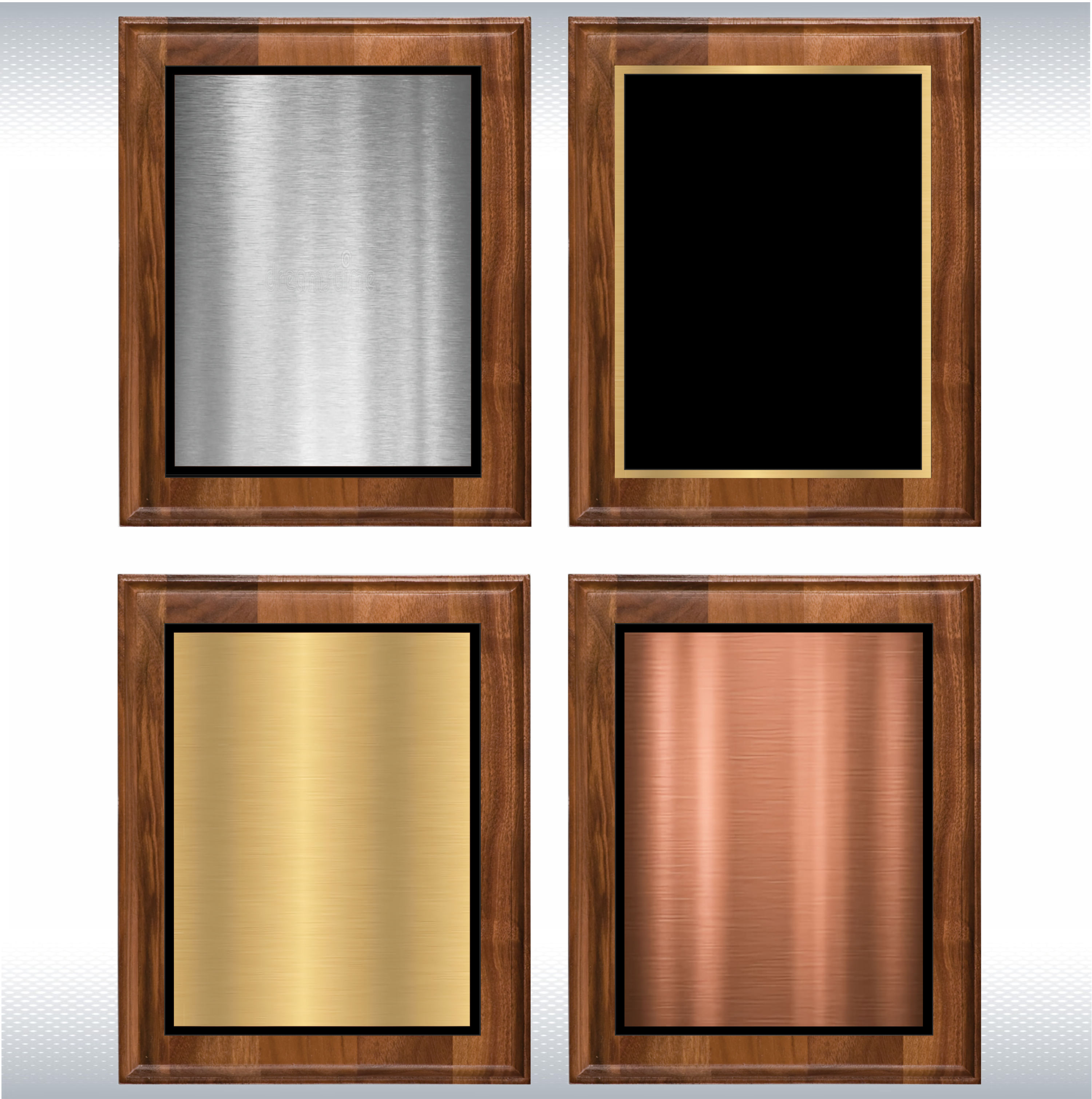 Walnut Wood Plaque w/Choice of Double Plate 14