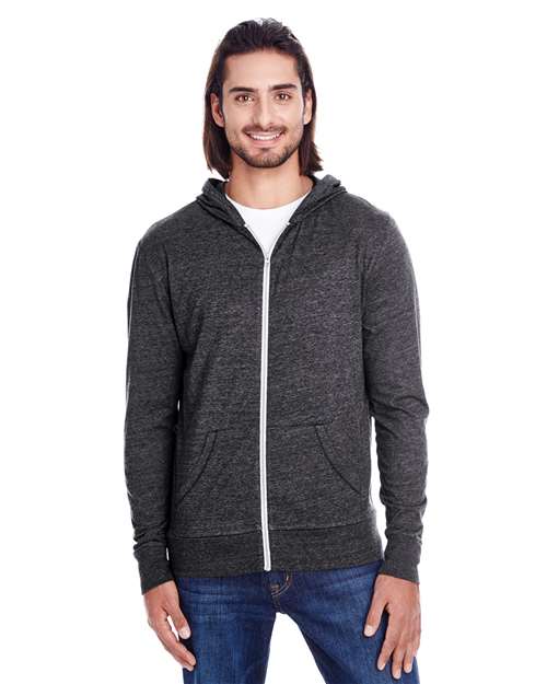 Unisex Triblend Full-Zip Lightweight Hooded Sweatshirt - 302Z 24