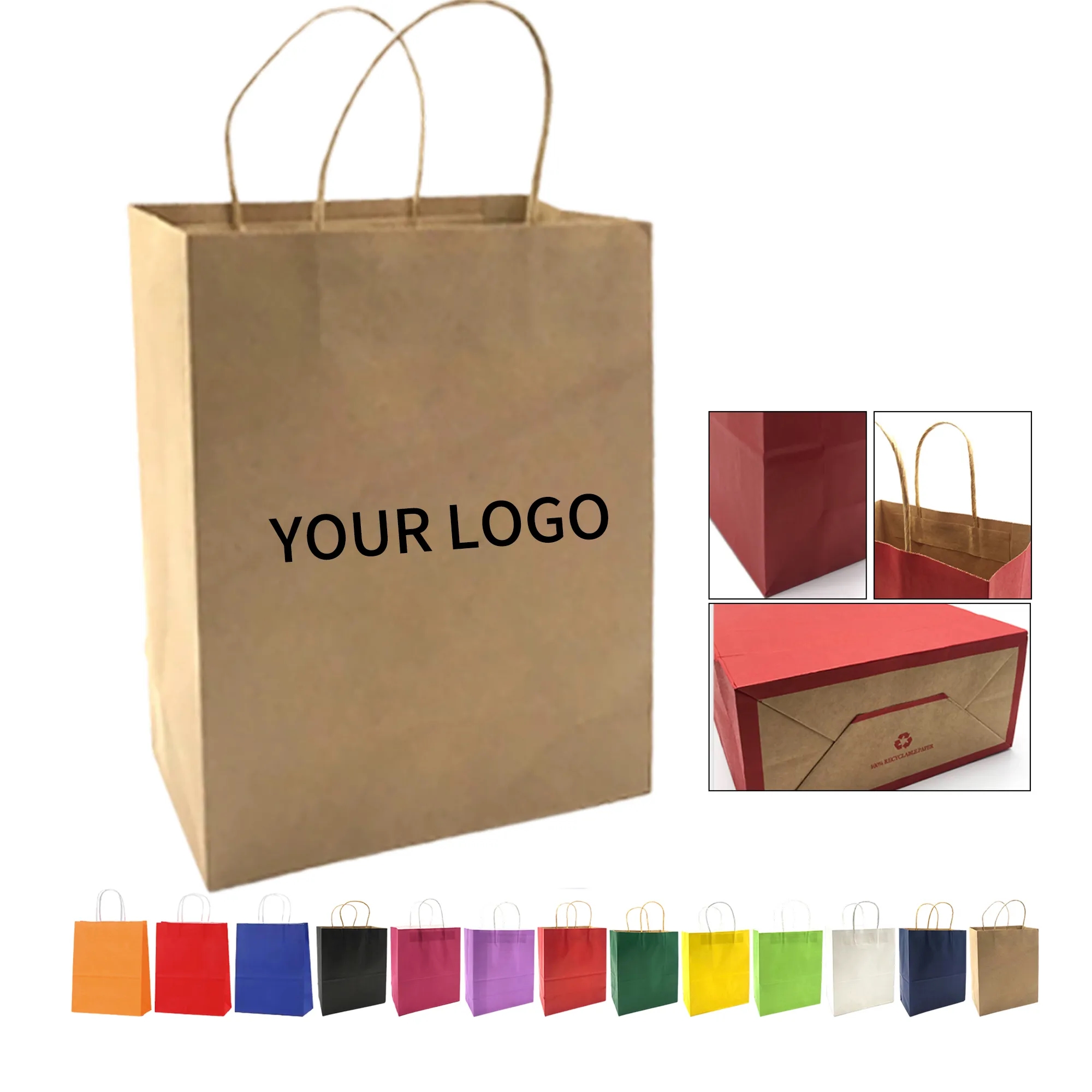 Sturdy Kraft Paper Shopping Bag for Food or Groceries 3