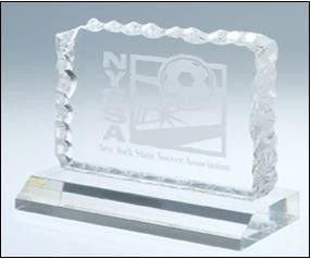 4 1/2" x 5 1/2" Clear Cracked Ice Acrylic Award 2