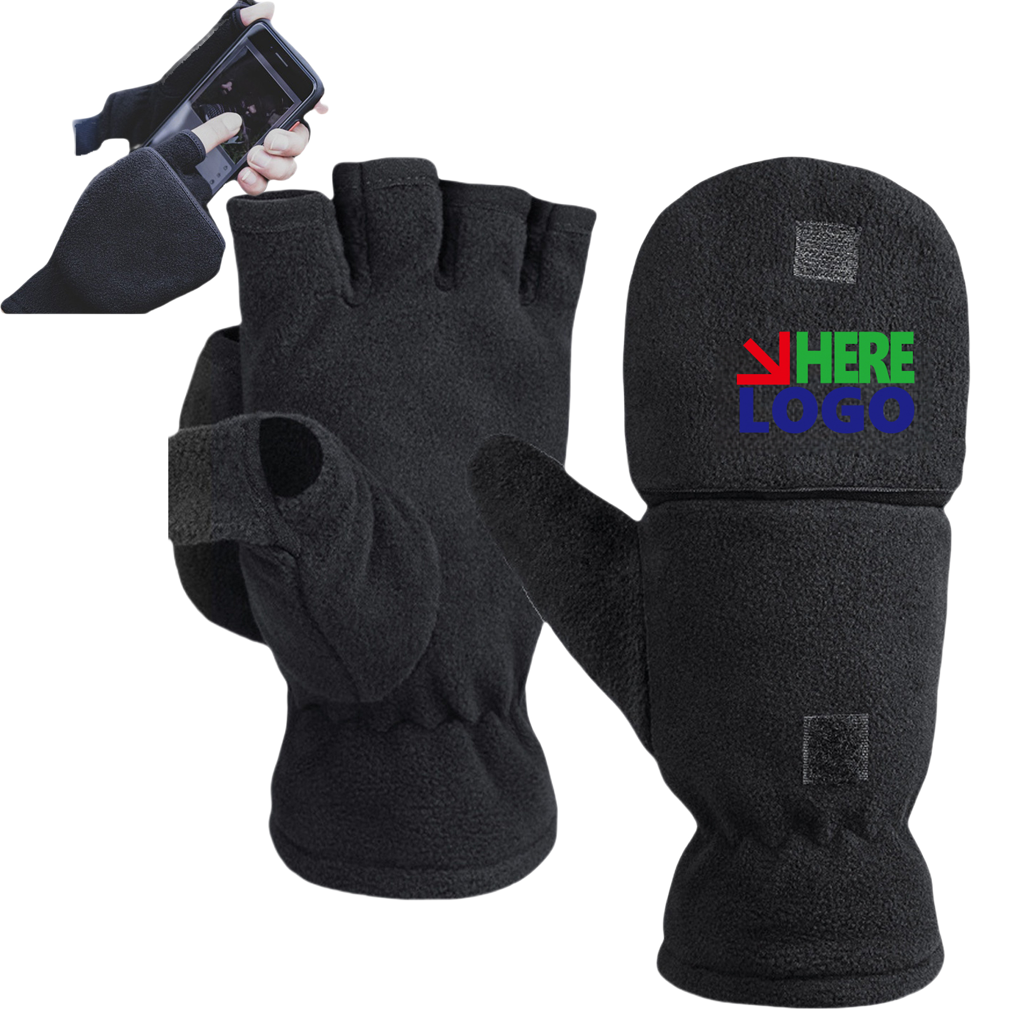 Autumn Winter Clamshell Fleece Gloves 2