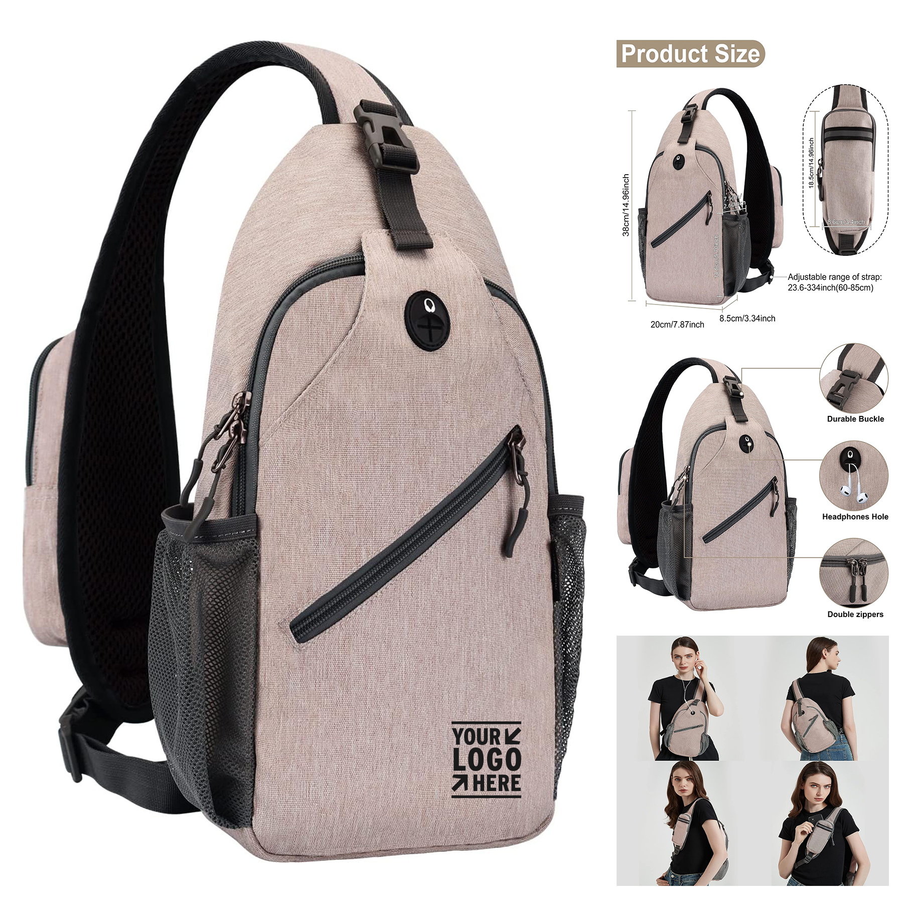 Women Men Crossbody Backpack Chest Lightweight Shoulder Multipurpose Sling Bag 2