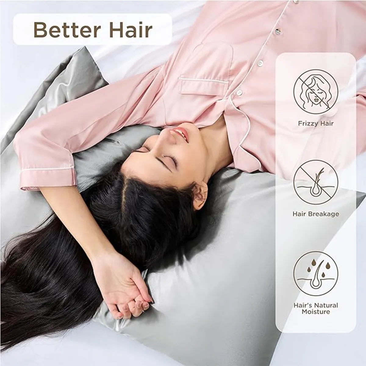 Envelope Closure for Hair and Skin Satin Pillowcases 3