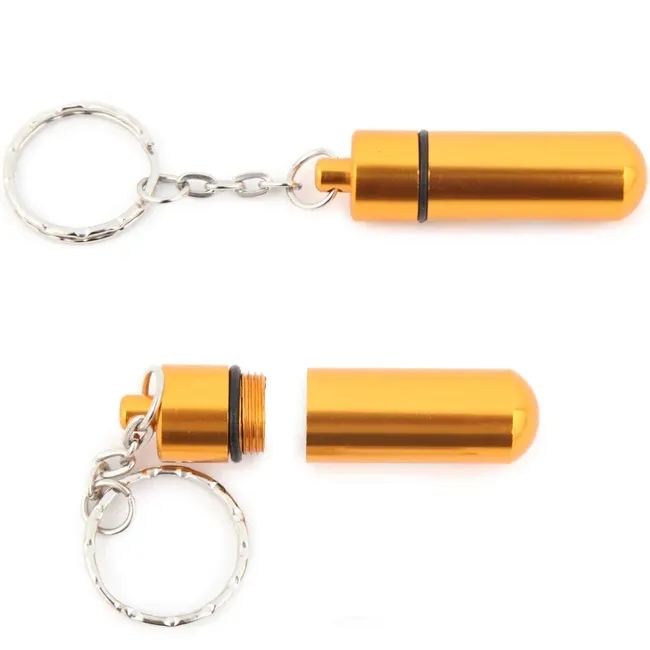 Small Aluminum Pill Tube Keychain 2