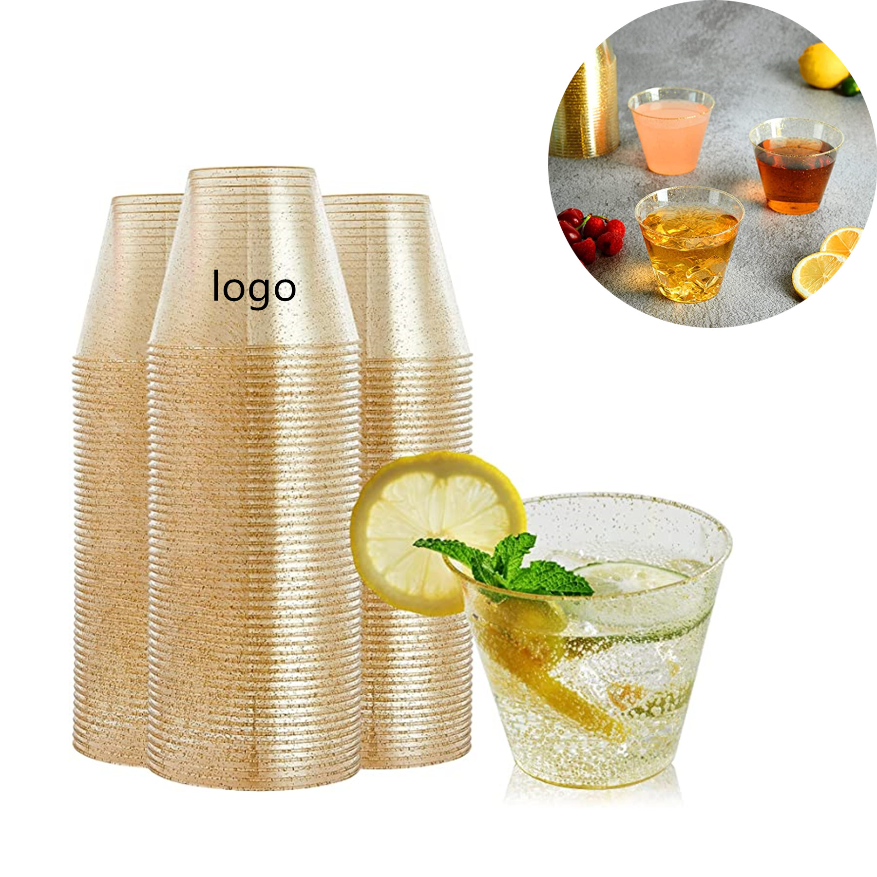 Disposable Glitter Plastic Cups 1