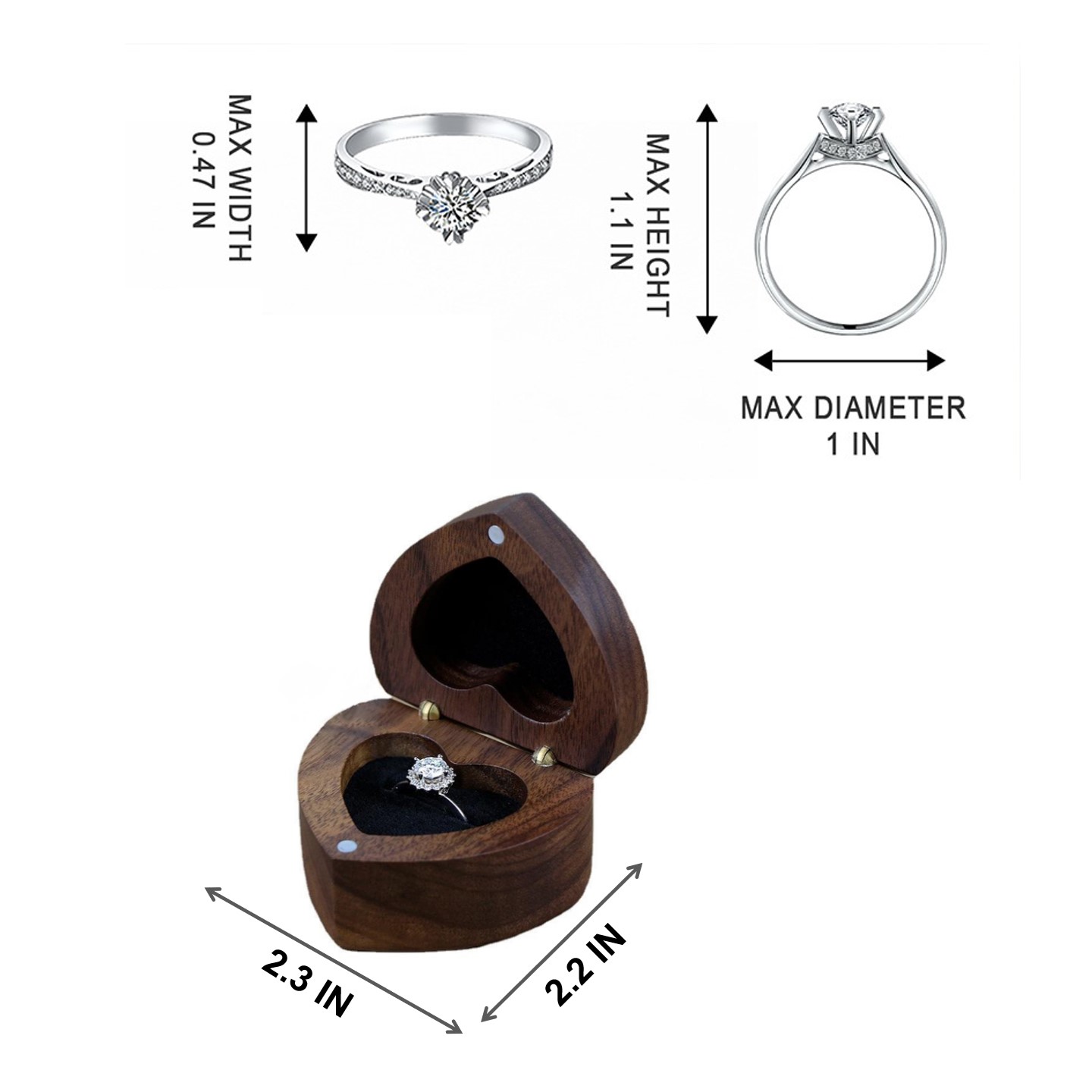 Heart Shape Wood Ring Box 4