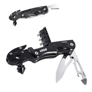 Stainless Steel Hex Wrench Safety Hammer Tool Kit With Flashlight 11