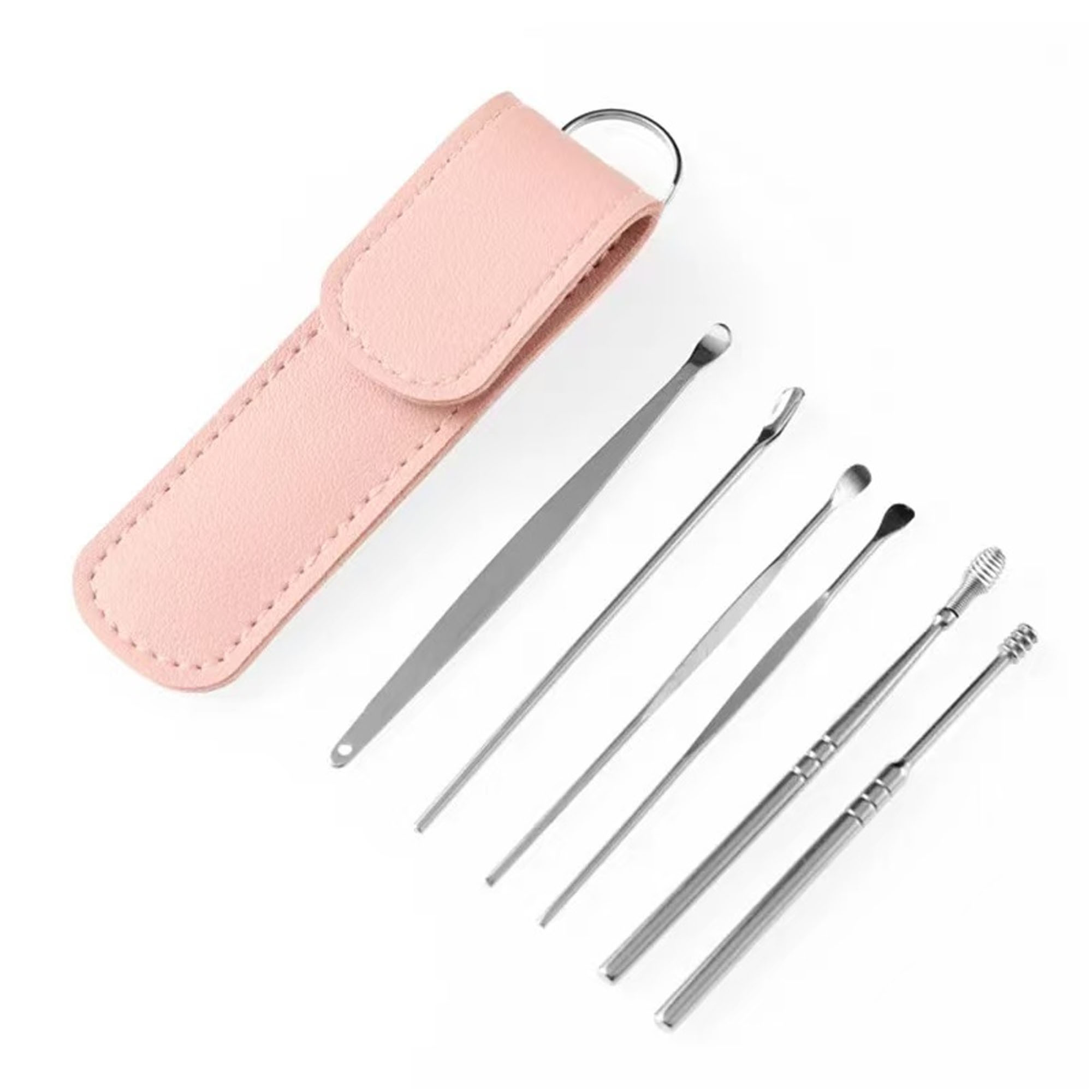 Stainless Steel Ear Pick Set ?C 6-Piece Kit with Leather Cases 2