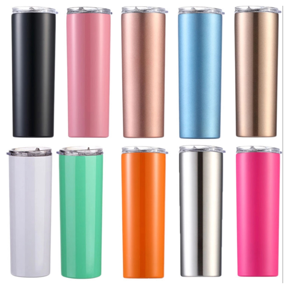 20 oz Stainless Steel Tumbler With Lids And Straws 3