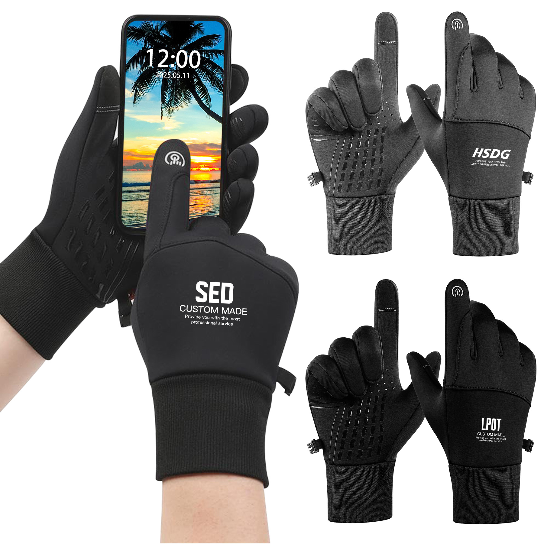 Winter Warm Touch Screen Waterproof Cycling Gloves 2