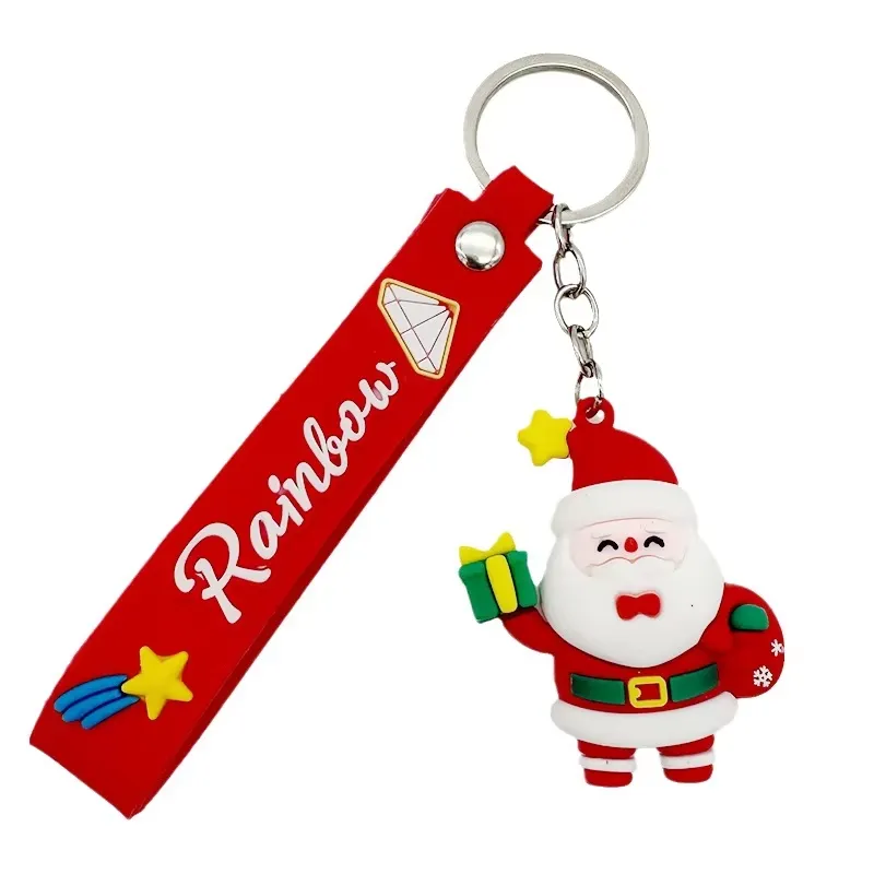 Pvc Cartoon Santa Keychain 2