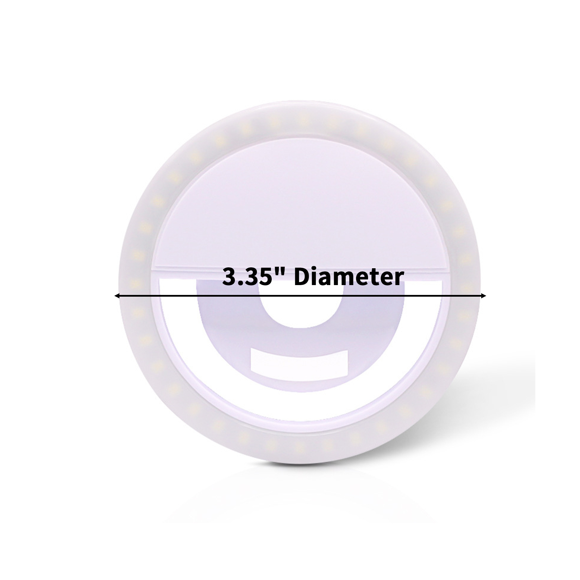 USB Charging Round Selfie LED Light With Rotating Clip 5
