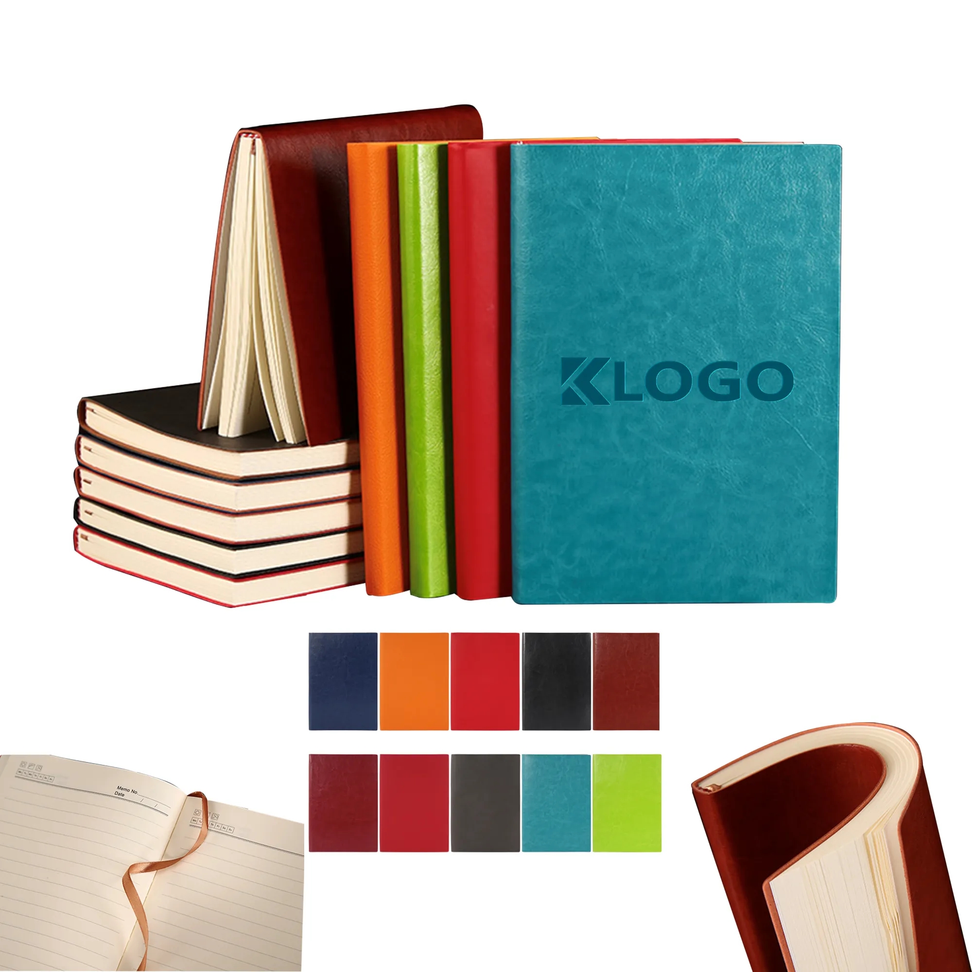 MOQ50 8" x 6" Soft PU Thick Notebook 8
