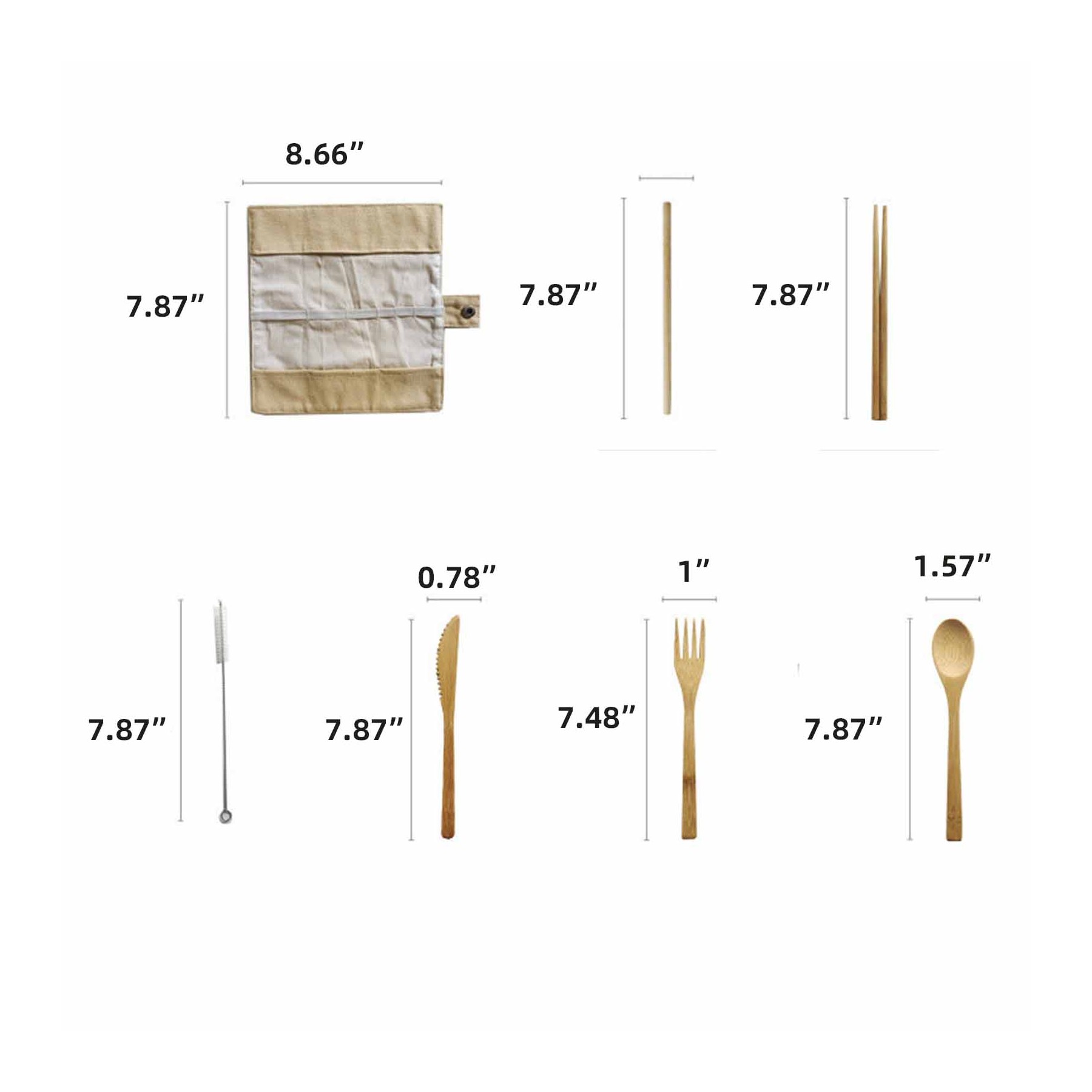 Bamboo Travel Cutlery Set 2