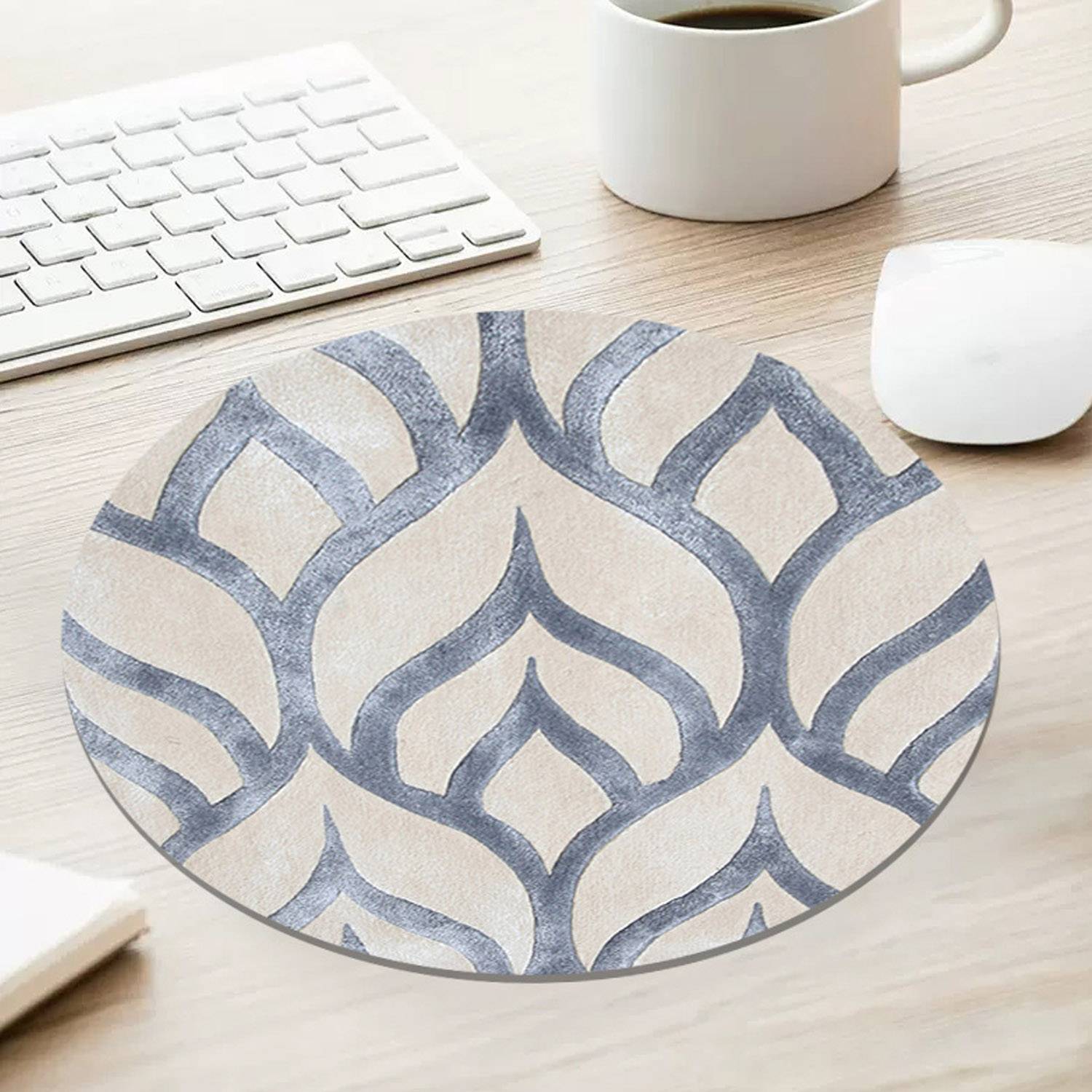 Natural Rubber Anti Slip Marble Circular Mouse Pad 3