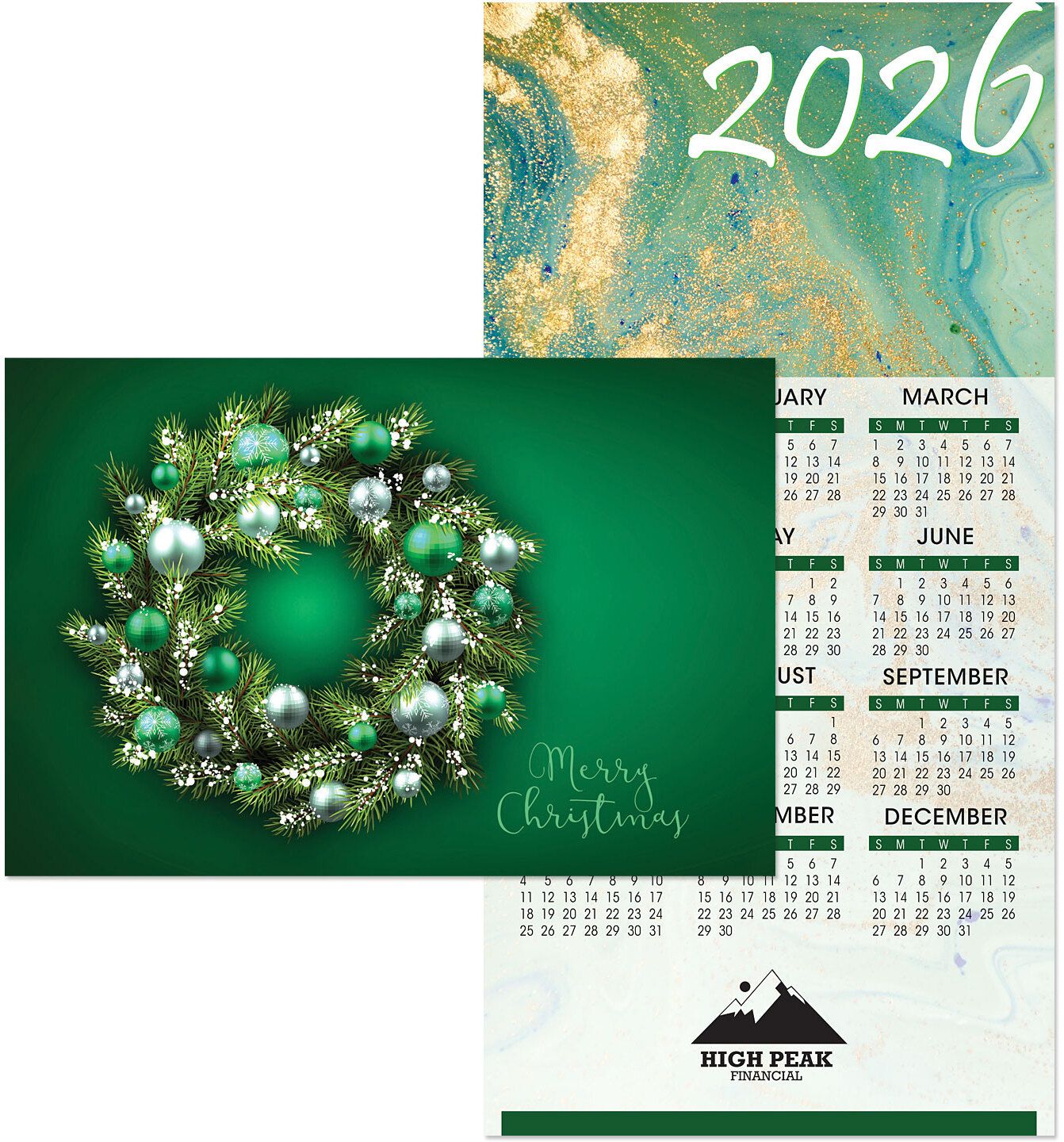 MARBLE SWIRL WREATH CARD TO CALENDAR 11