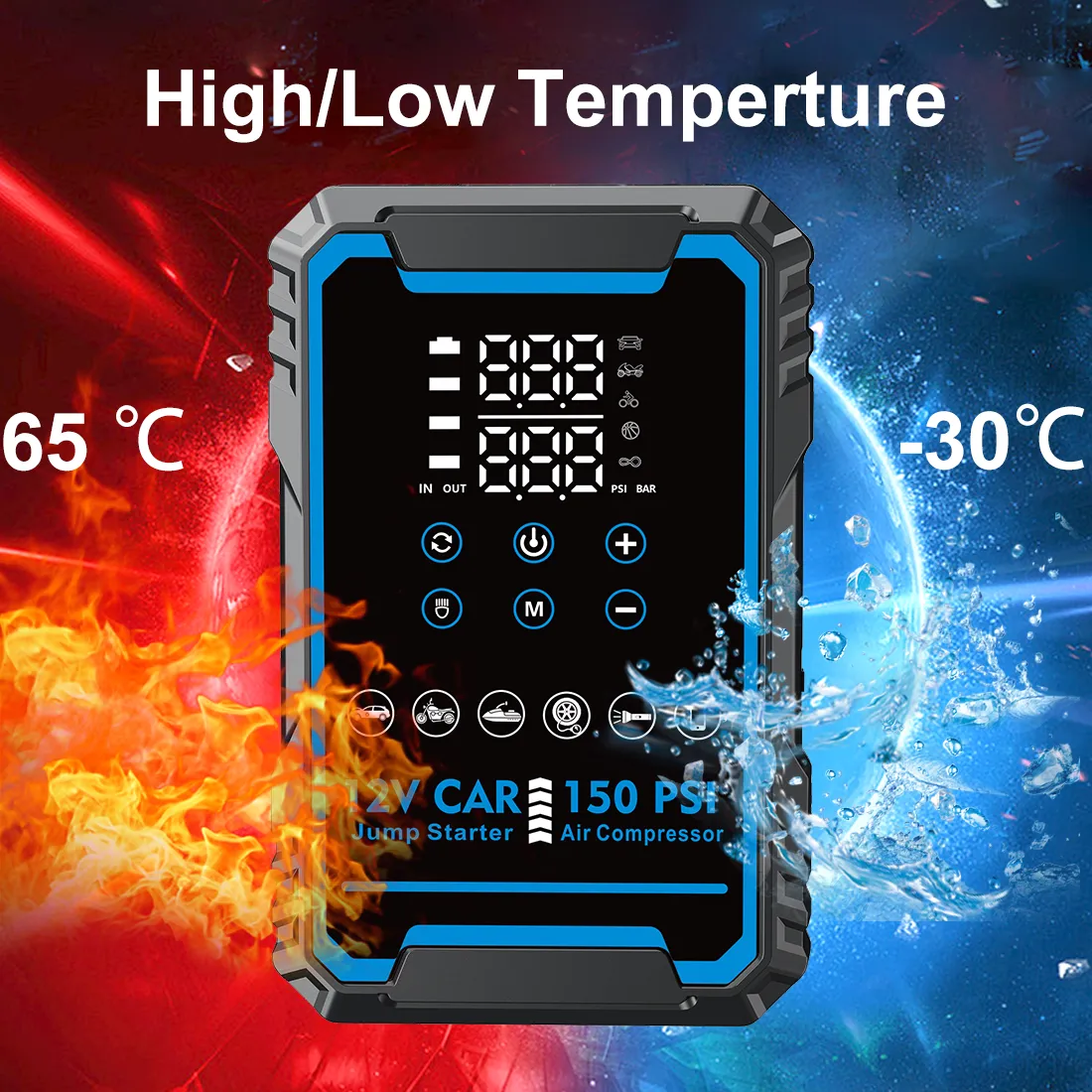 Popular 3000A Battery Jump Starter with Tire Inflator 1
