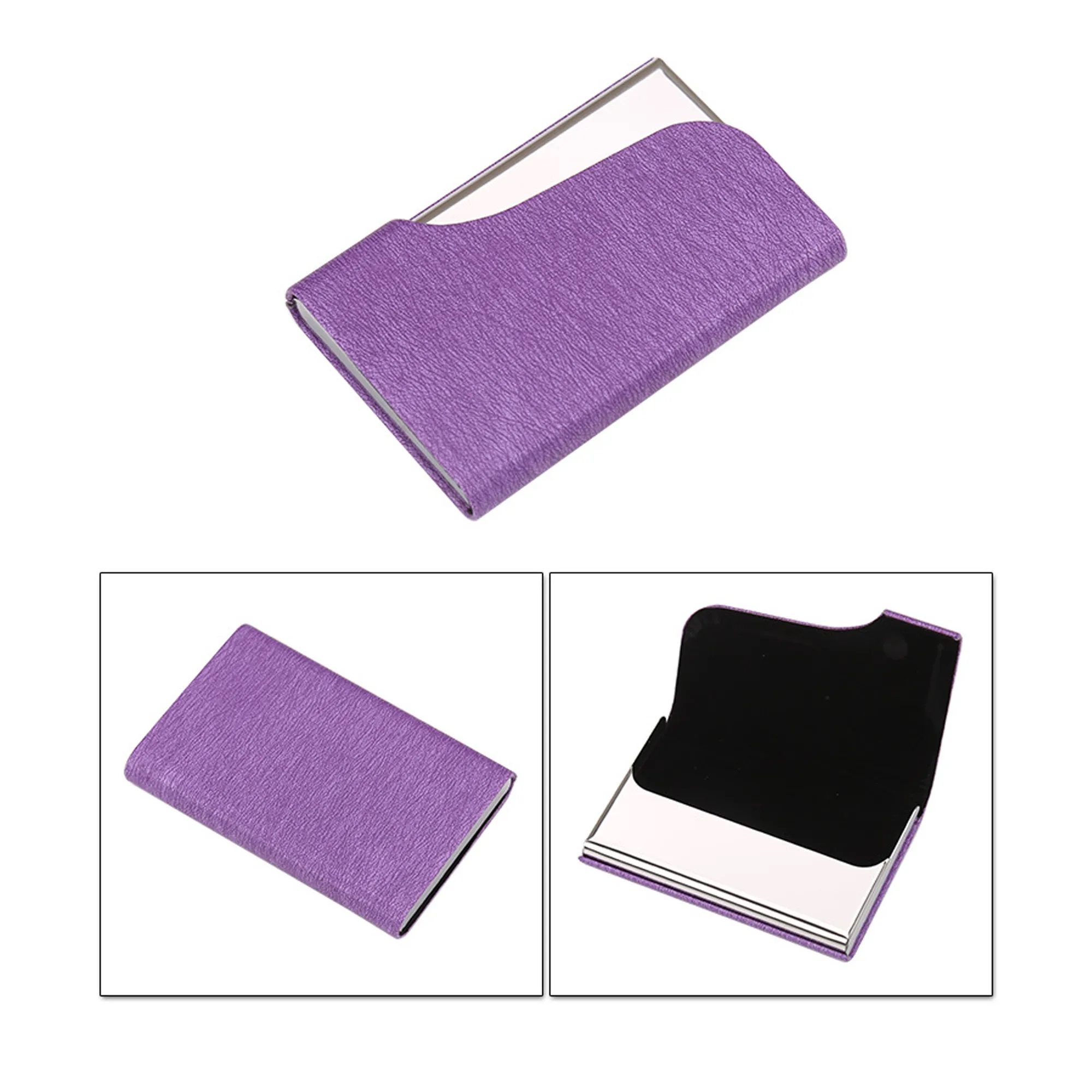 Unisex Pu Leather Business Box Stainless Steel Card Hol 8